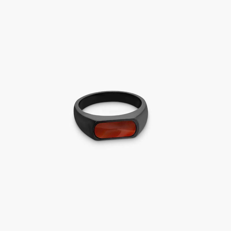 Bague portefeuille RT en acier inoxydable noir IP avec cornaline, taille M

Cette chevalière a été transformée en un modèle étroit, parfait pour être empilé. Cette bague est fabriquée en acier inoxydable plaqué IP noir brossé et sertie d'une pierre