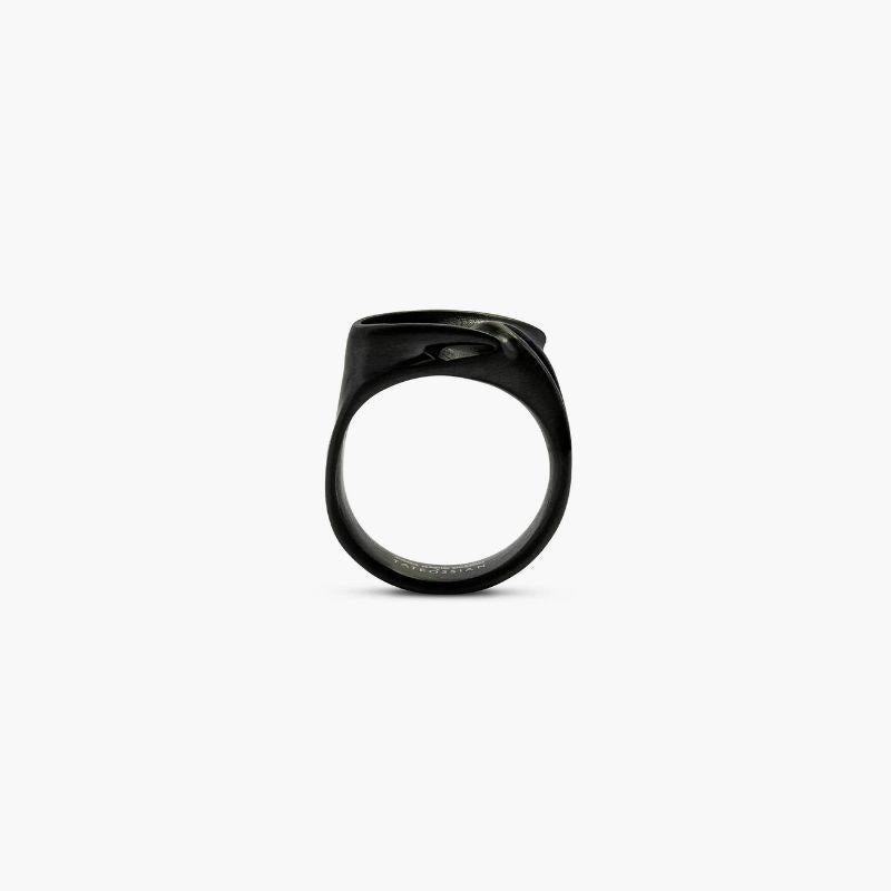 Black IP Stainless Steel Tyne Ring, Size L In New Condition In Fulham business exchange, London