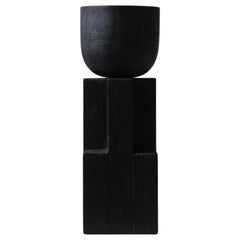 Black Iroko Wood Goblet Bowl, Signed Arno Declercq