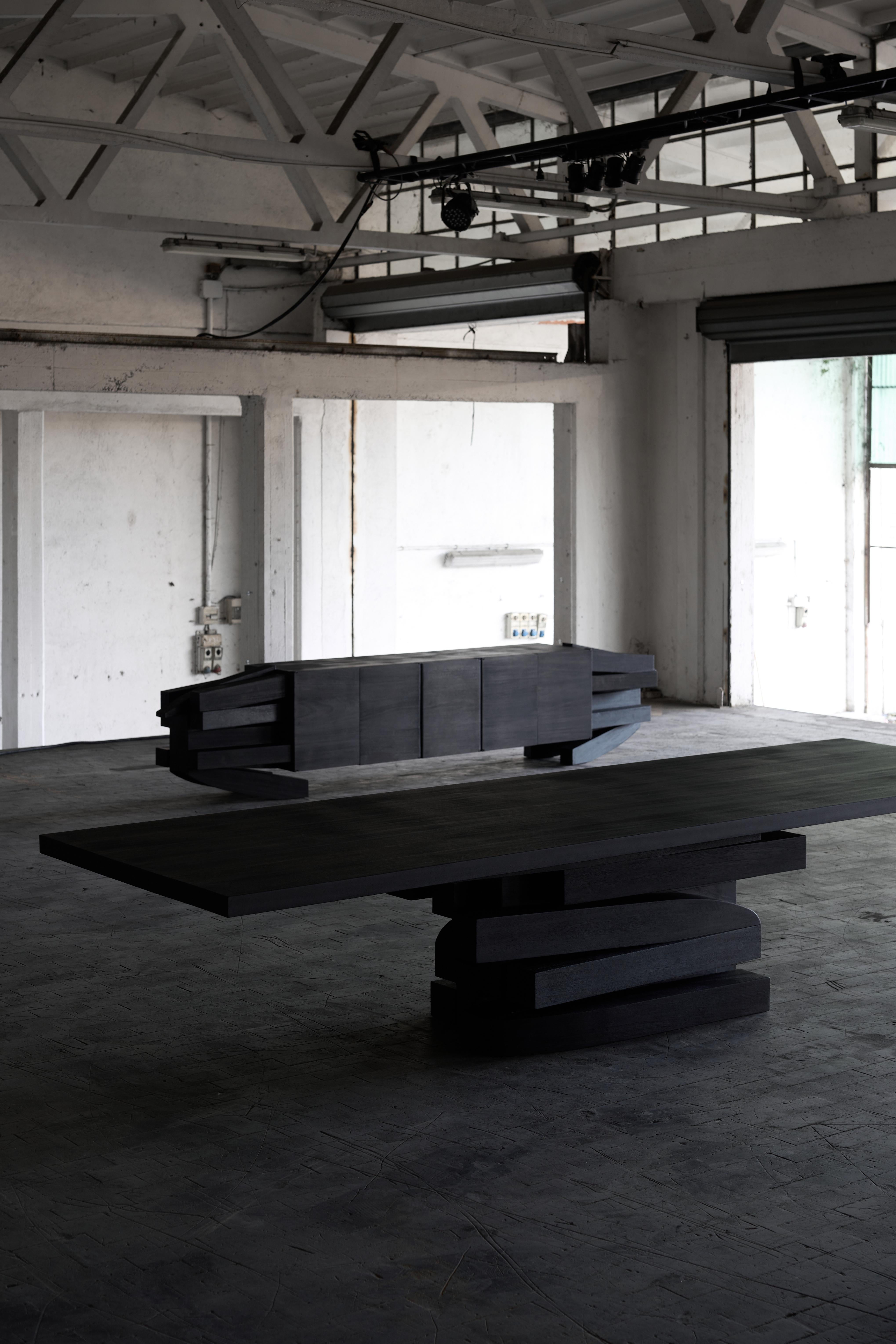 Black Iroko wood Zoumey table 012024 by Arno Declercq For Sale 3