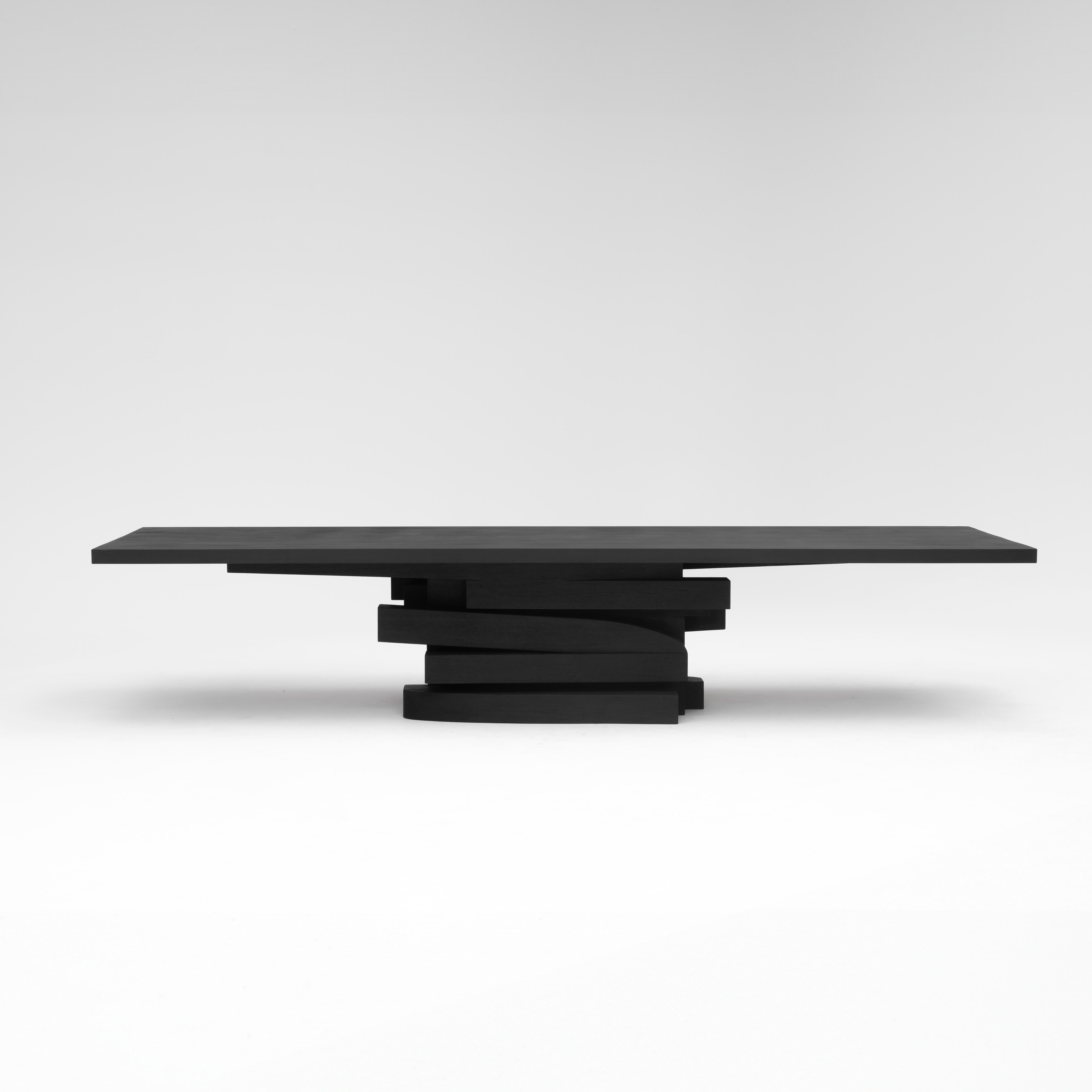 Black Iroko wood Zoumey table 012024 by Arno Declercq In New Condition For Sale In Lubbeek, BE