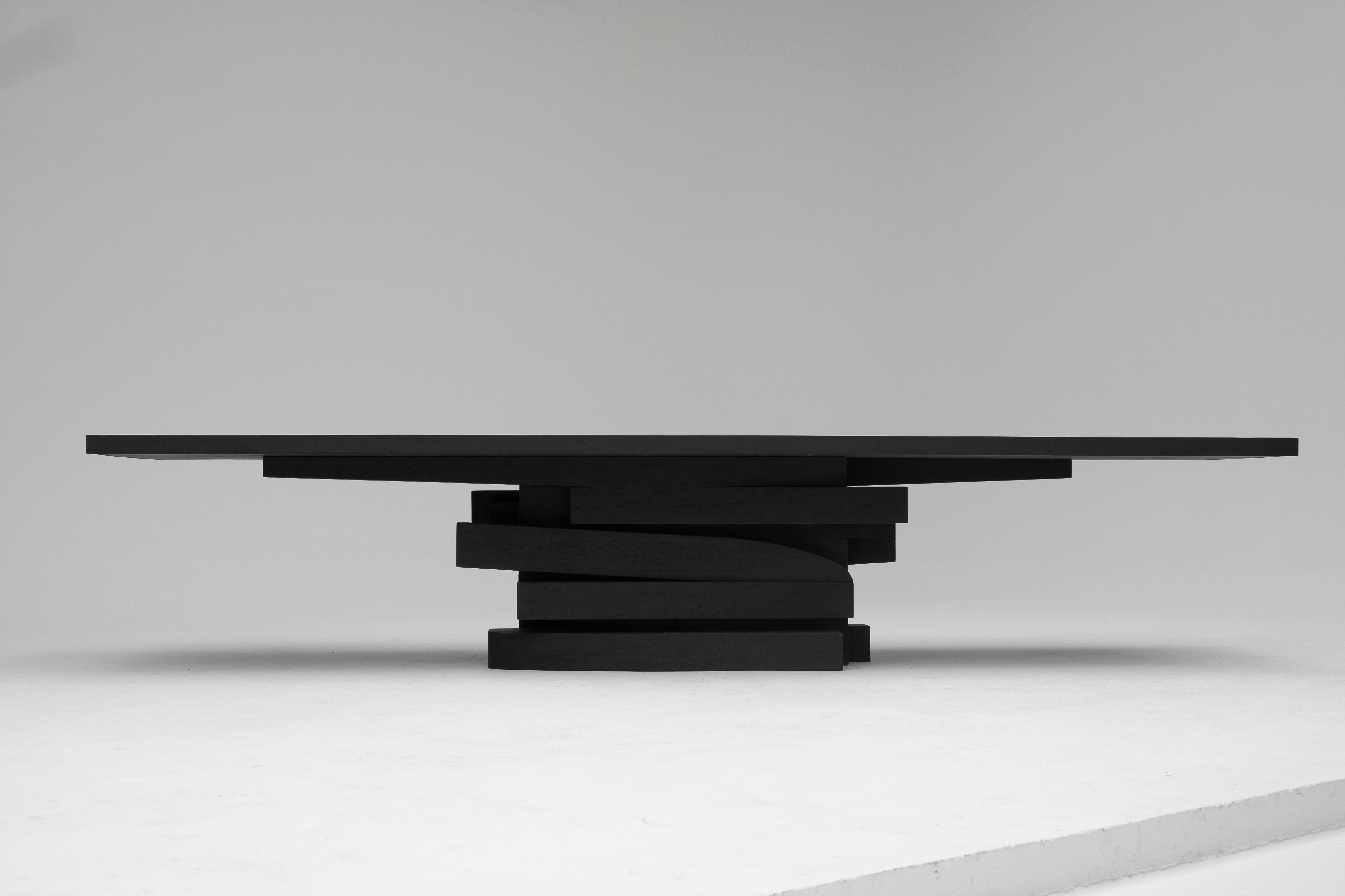 Contemporary Black Iroko wood Zoumey table 012024 by Arno Declercq For Sale