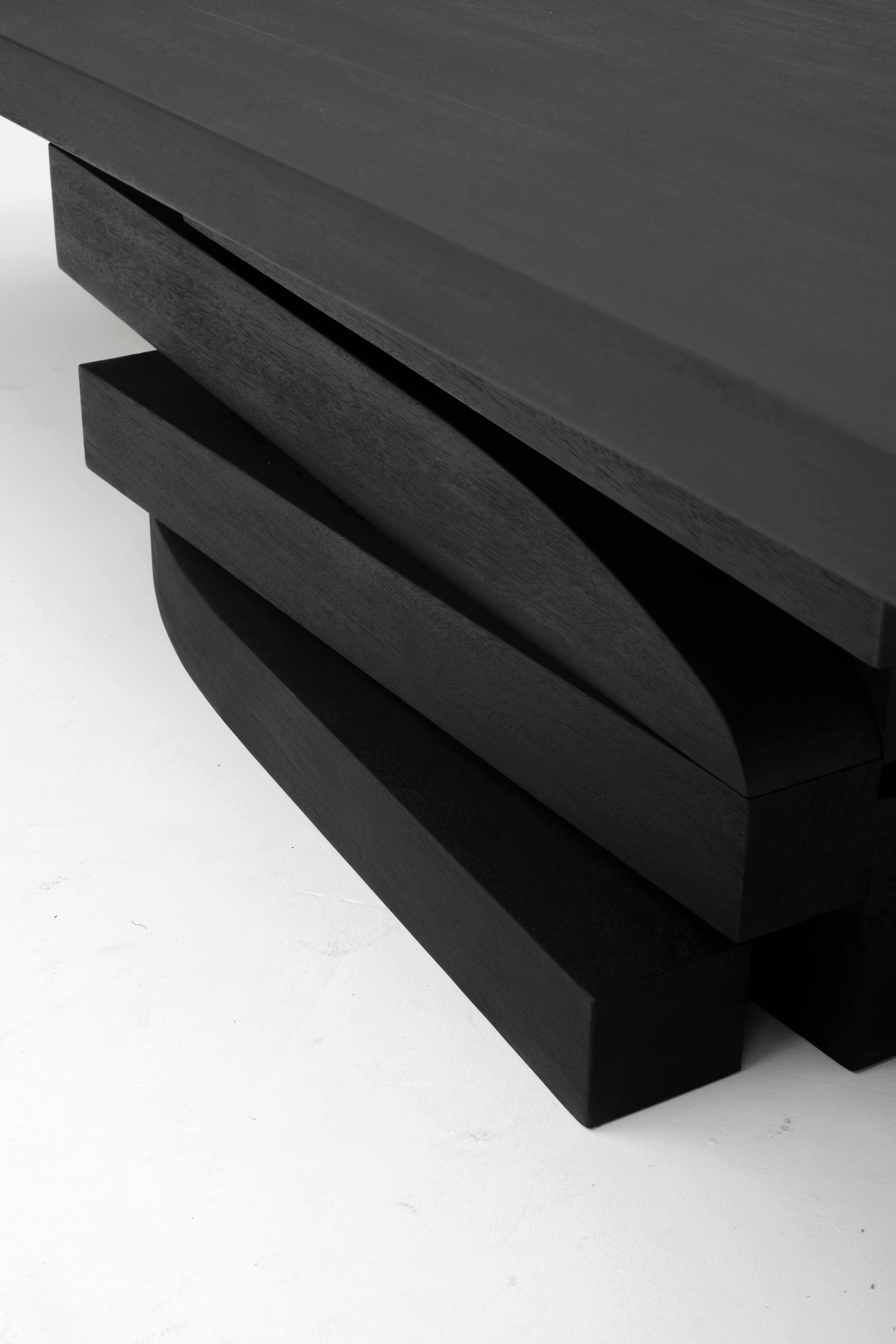 Wood Black Iroko wood Zoumey table 012024 by Arno Declercq For Sale