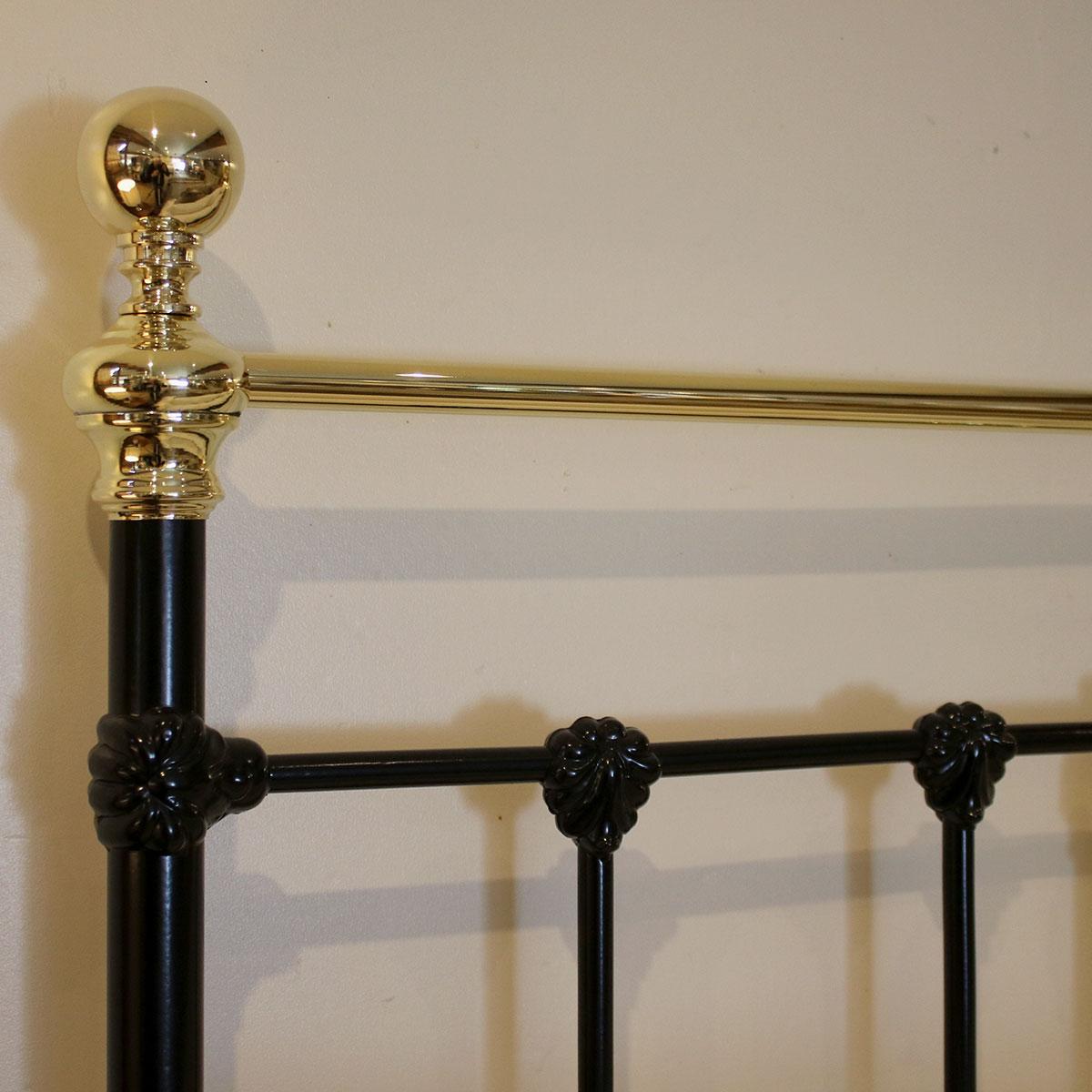 Black Iron and Brass Antique Bed, MK180 1