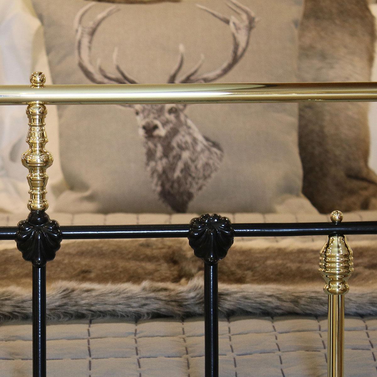 Black Iron and Brass Antique Bed, MK180 2