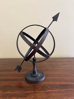 Black Iron Armillary Globe Sculpture – Traditional Landscape & Garden Decor