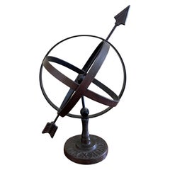 Black Iron Armillary Globe Sculpture – Traditional Landscape & Garden Decor