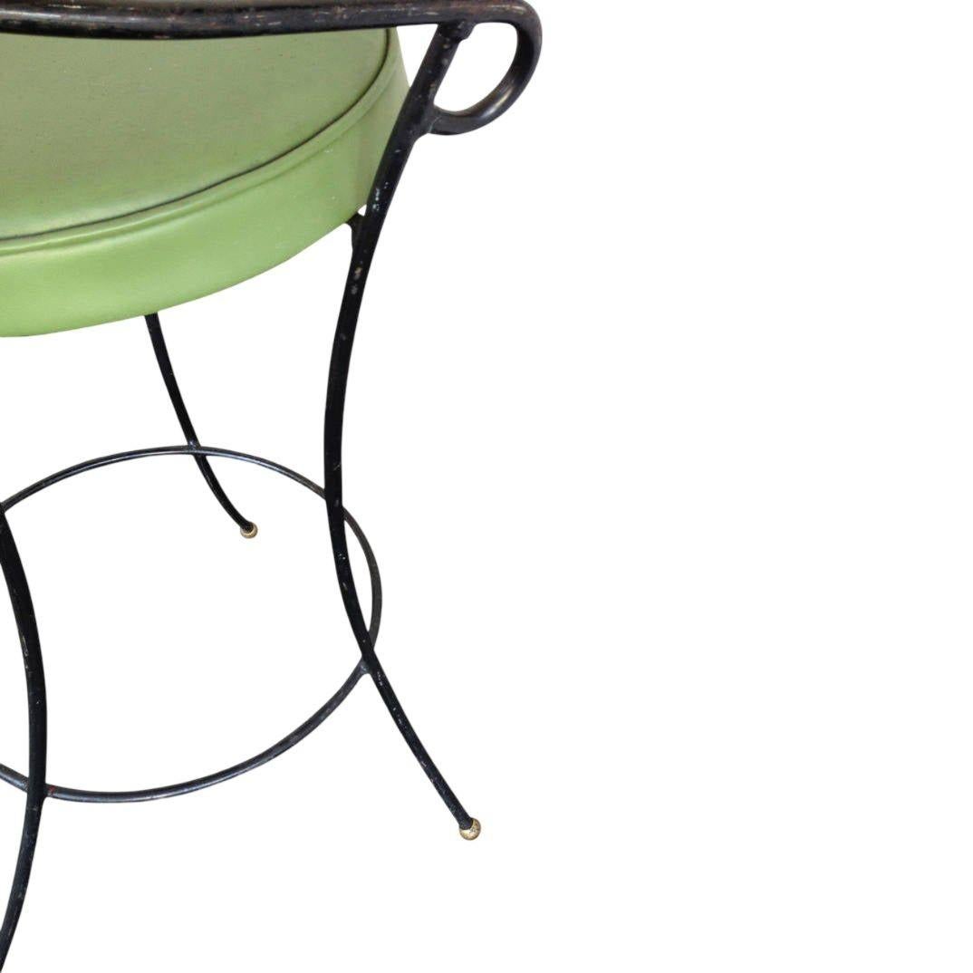 Metal Black Iron Bar Stools W/ Scrolling Accents, Set of Four