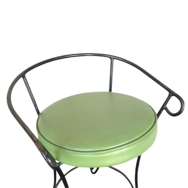 Black Iron Bar Stools W/ Scrolling Accents, Set of Four 2