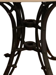 Black Iron Base, White Stone Top Side Table, France, 19th Century