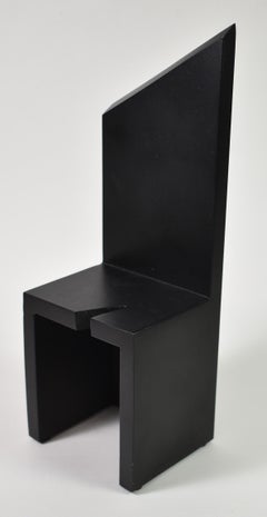 Black Iron Chair Sculpture by Lois Teicher, 1992