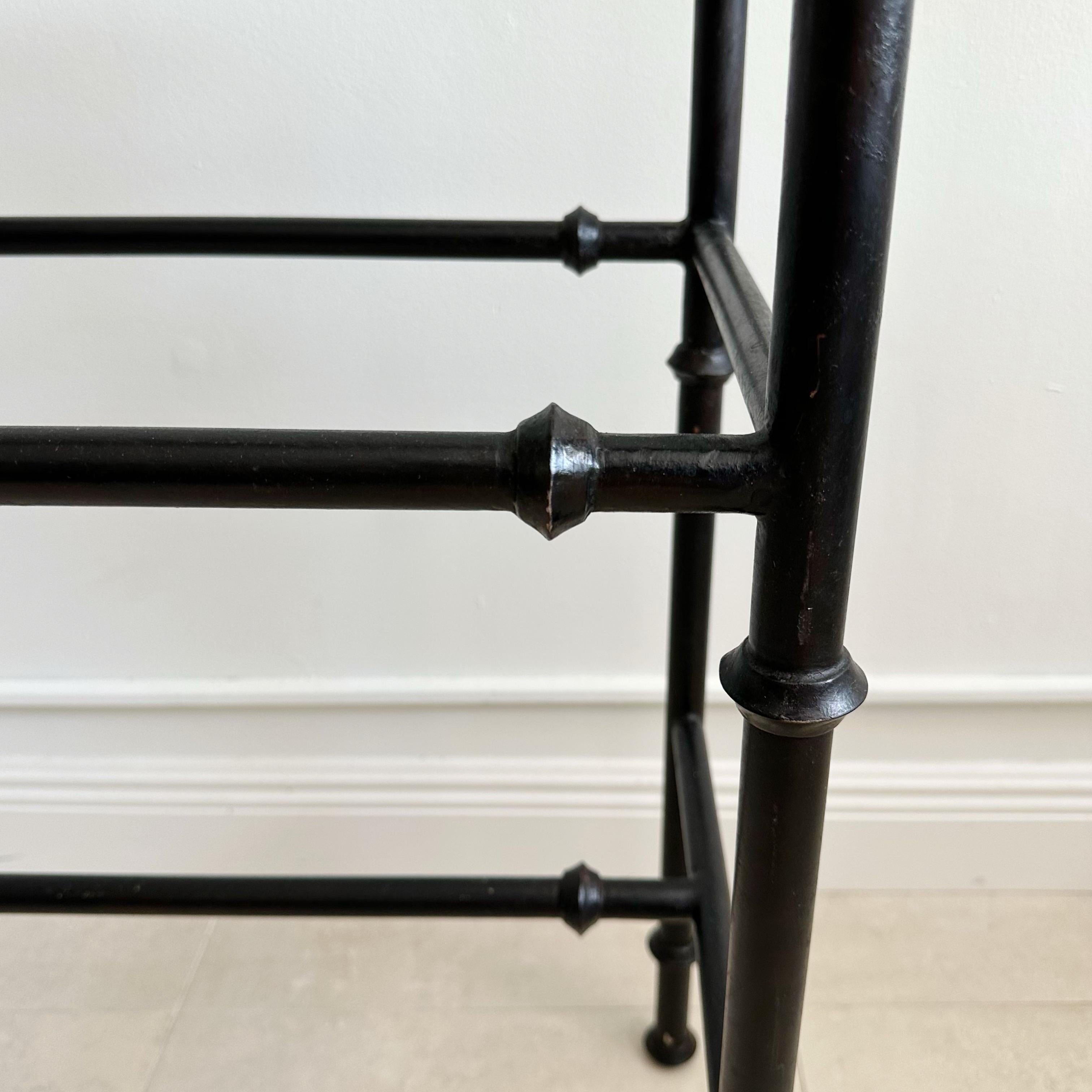 Hand-Crafted Black Iron Console Table For Sale