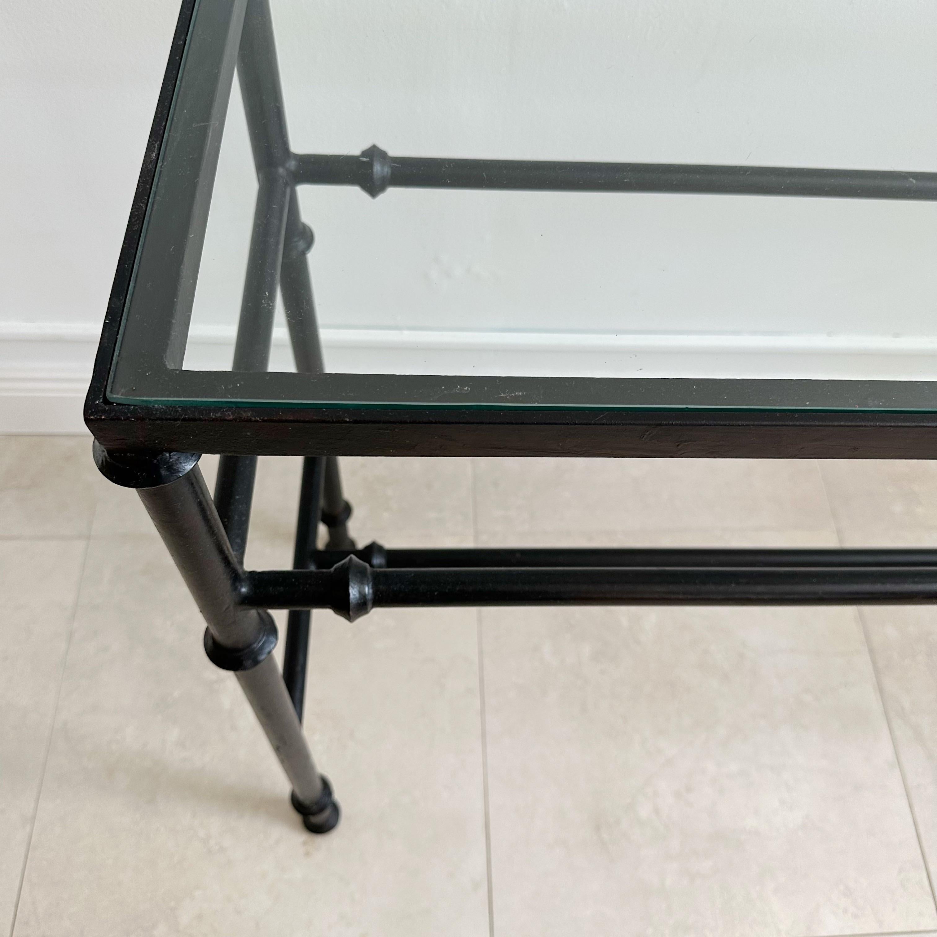 Black Iron Console Table In Good Condition For Sale In West Palm Beach, FL