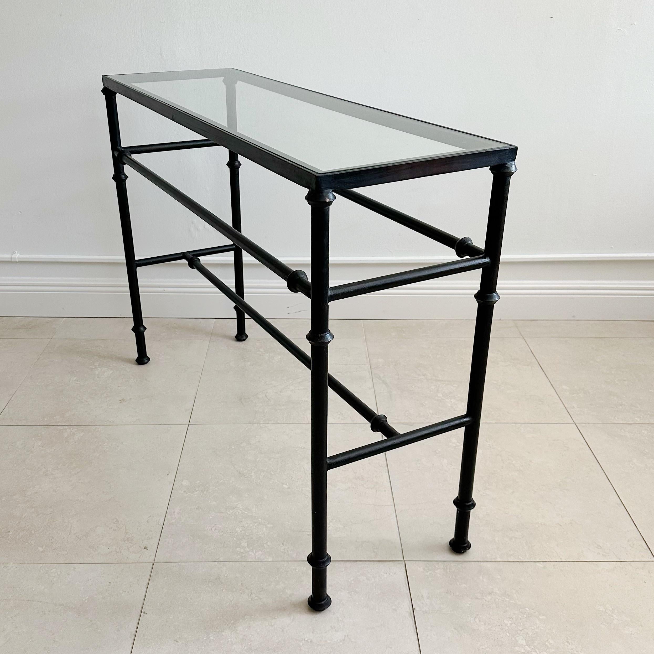 Late 20th Century Black Iron Console Table For Sale
