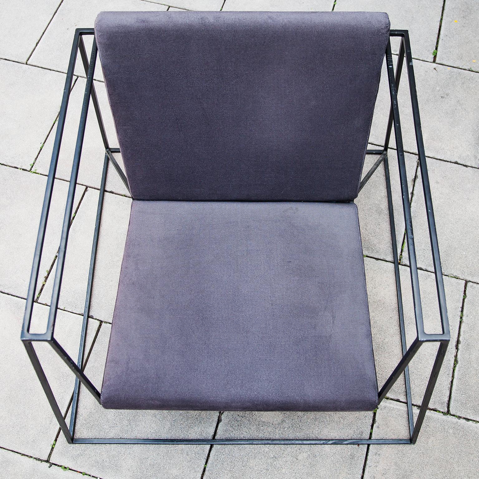 Black Iron Cubistic Chair For Sale 1