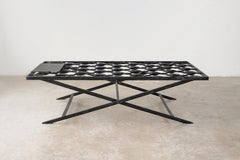 Sculptural Brutal Black Iron Daybed Functional Art Wrought Iron