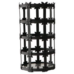 Black Iron Handcrafted Flower Vase Contemporary Mediterranean Design