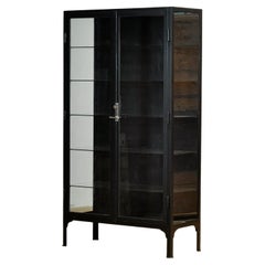 Armadio medico/display in ferro nero, anni '30