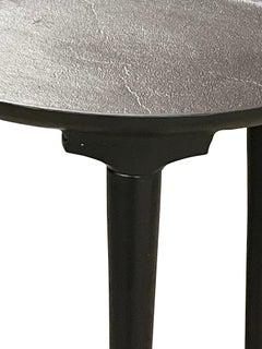 Contemporary Black Iron Round Cocktail Table, Tapered Legs, India