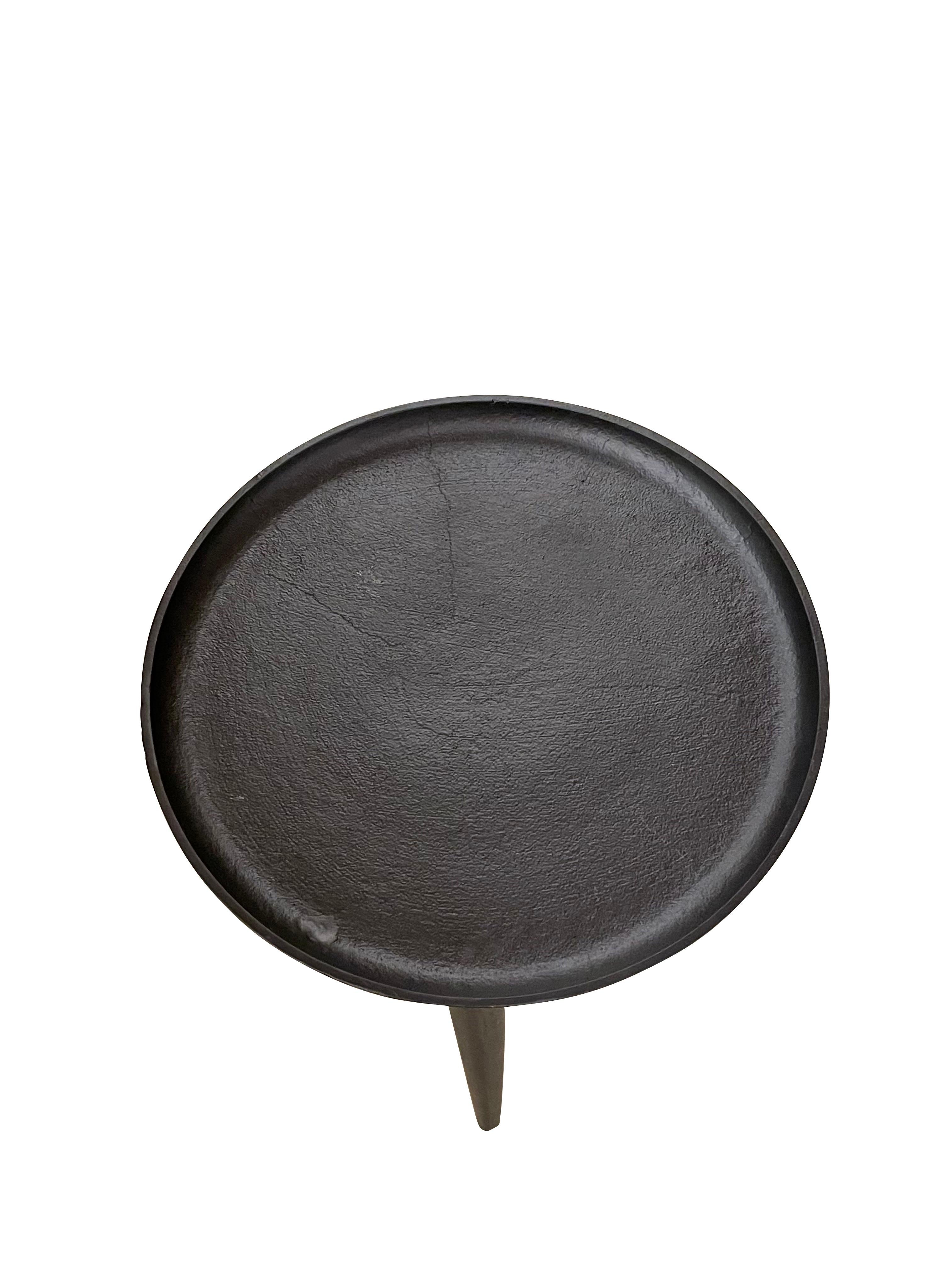 Indian Black Iron Round Cocktail Table, India, Contemporary For Sale