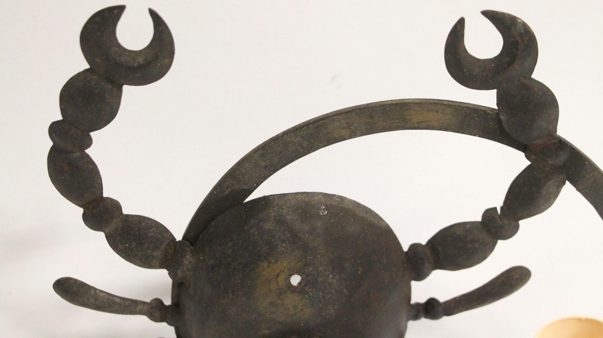 Black Iron Scorpion 2 Arm Wall Sconce In Good Condition In New York, NY