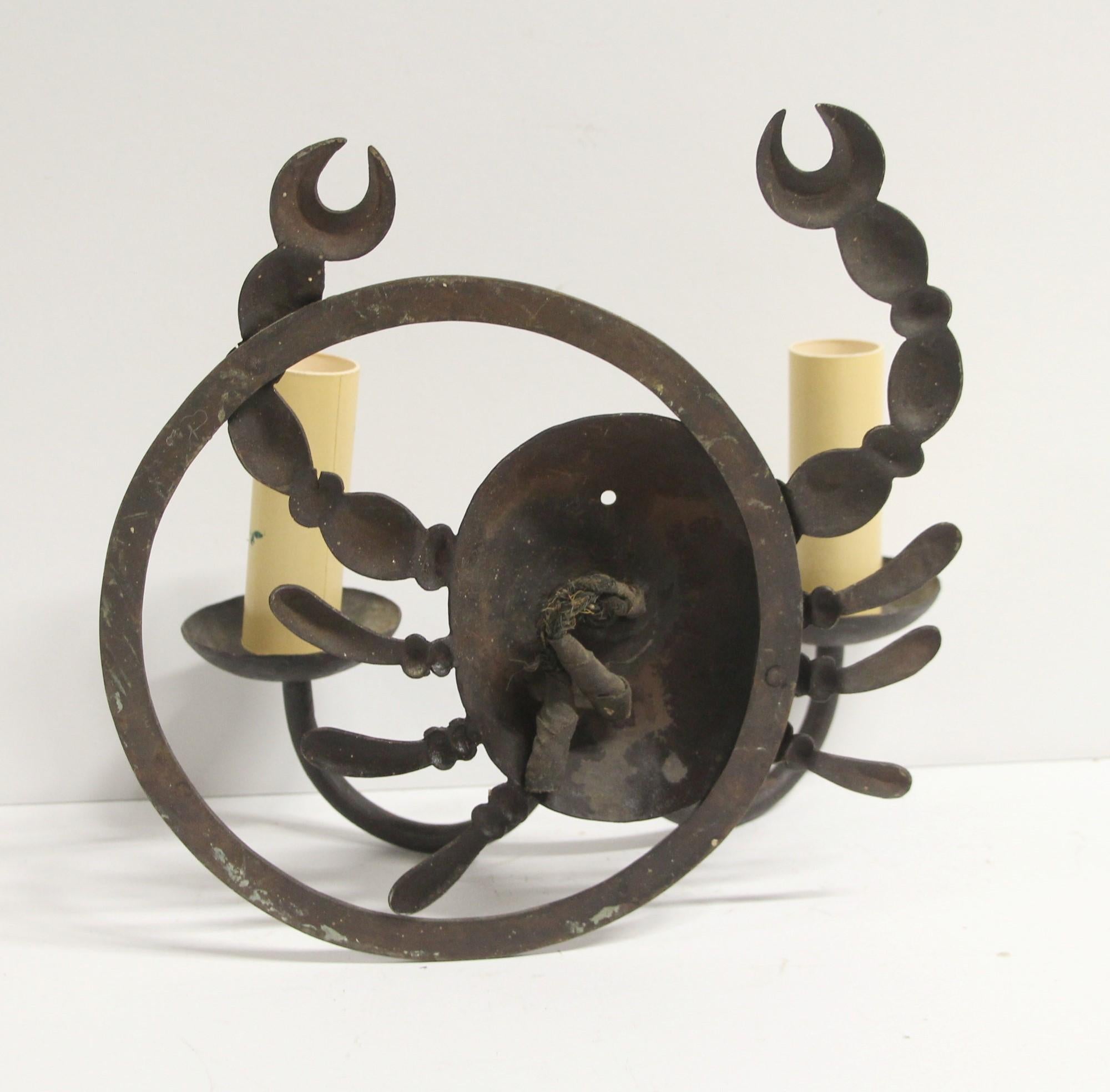 Black Iron Scorpion 2 Arm Wall Sconce 3