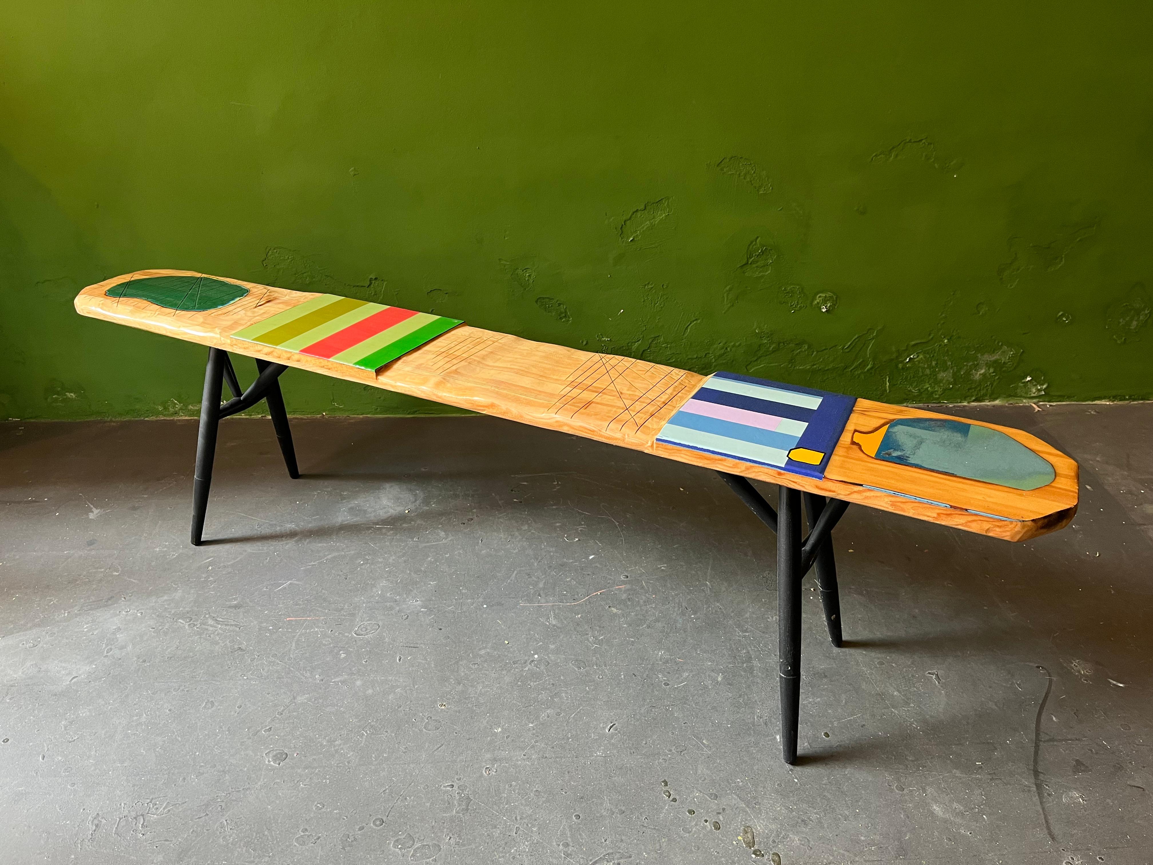 Mid-20th Century Black is beautiful Bench by Markus Friedrich Staab