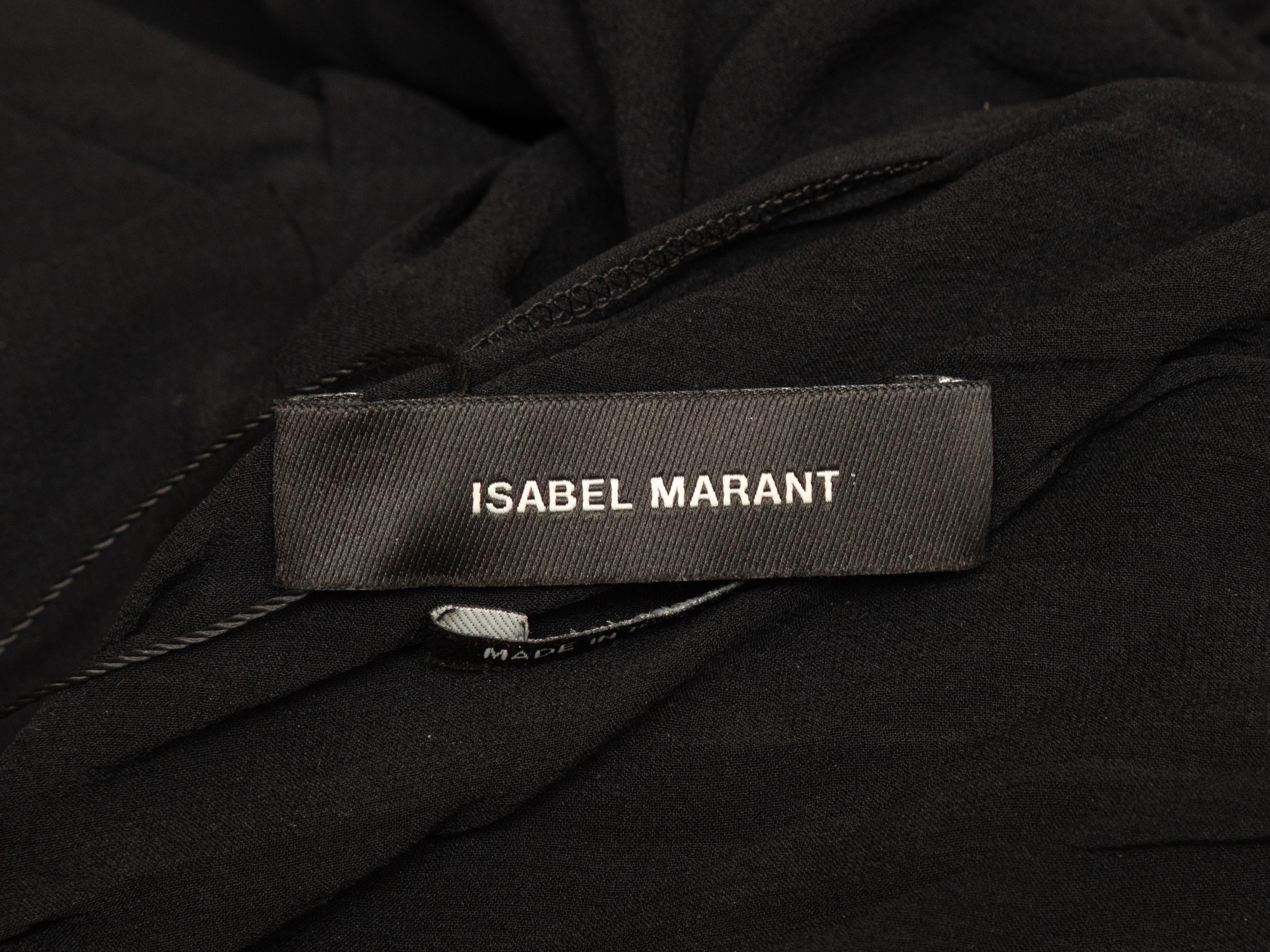 Schwarzes Isabel Marant Minikleid aus Seide mit Rüschen Größe FR 34 Damen im Angebot