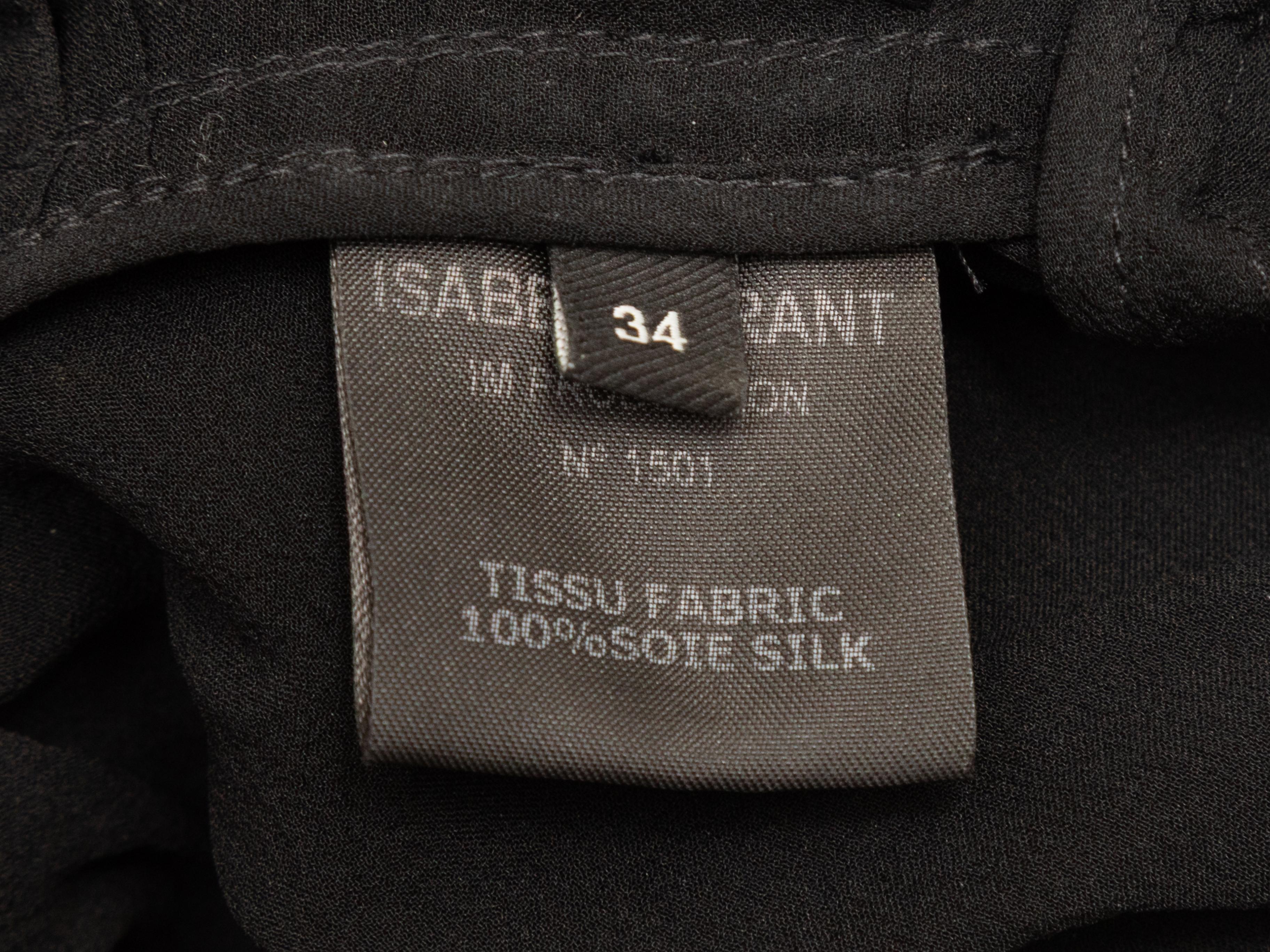 Schwarzes Isabel Marant Minikleid aus Seide mit Rüschen Größe FR 34 im Angebot 1