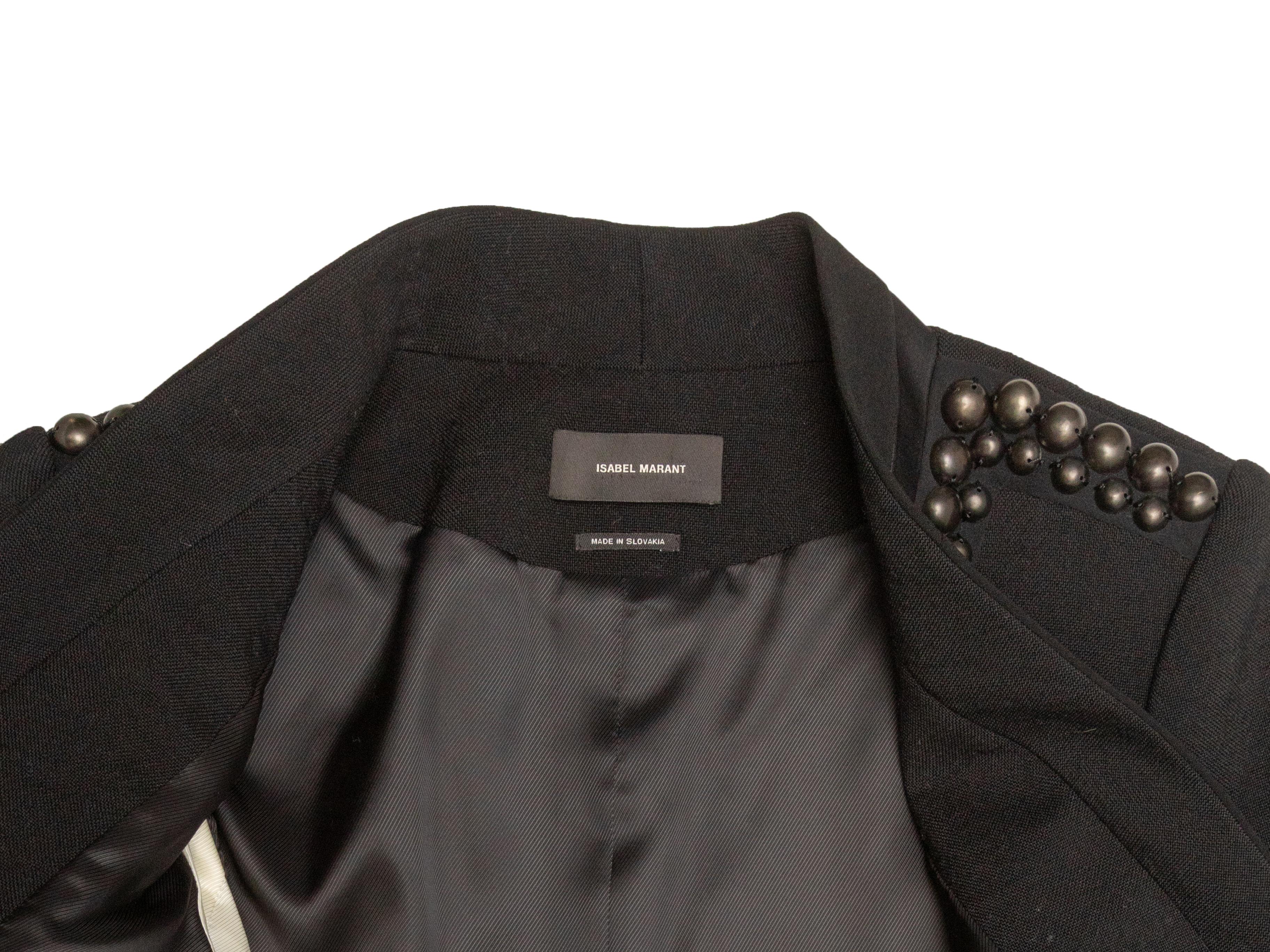 Women's Black Isabel Marant Studded Blazer Size FR 38 For Sale