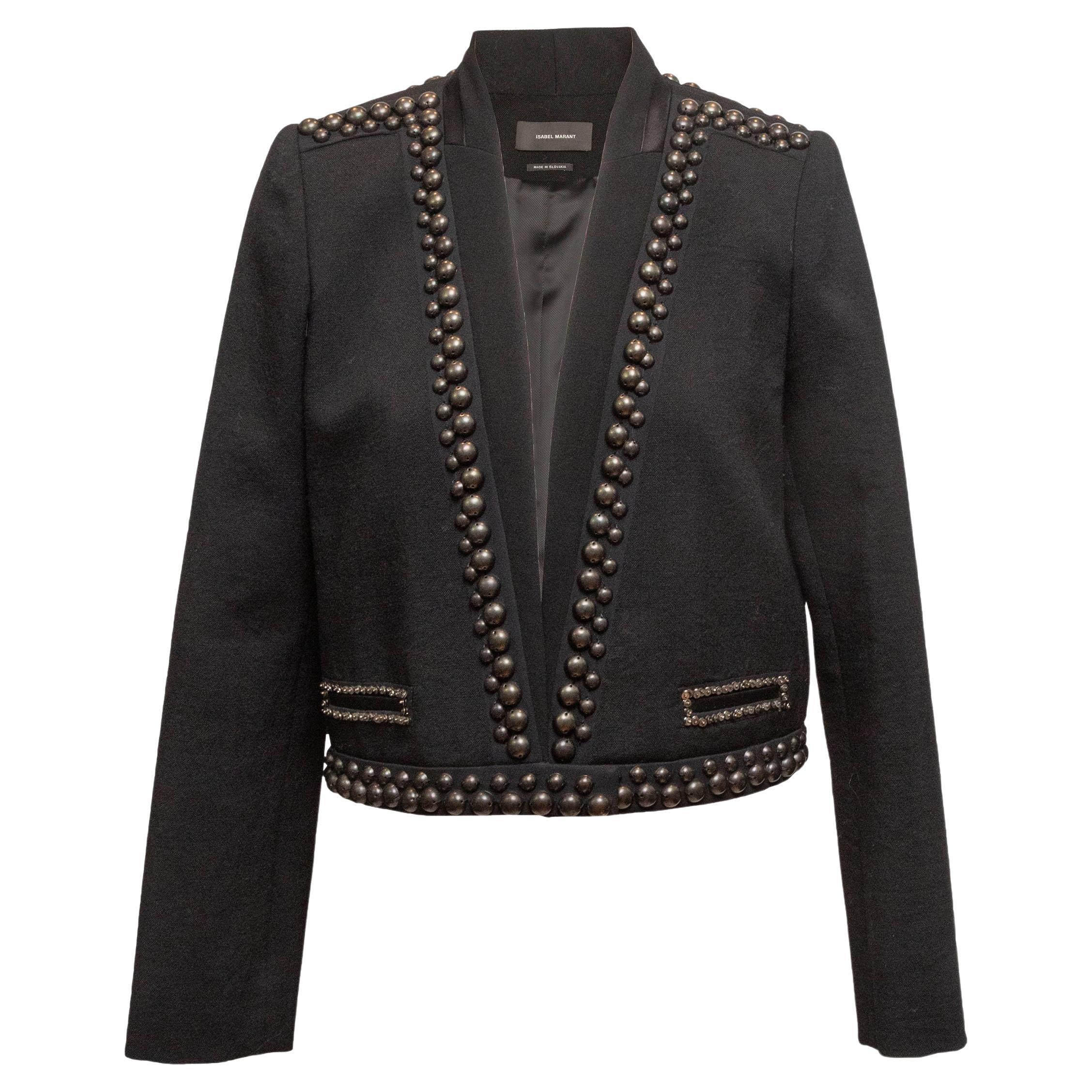 Black Isabel Marant Studded Blazer Size FR 38 For Sale