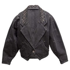 Veste en jean noire cloutée Isabel Marant Taille FR 36