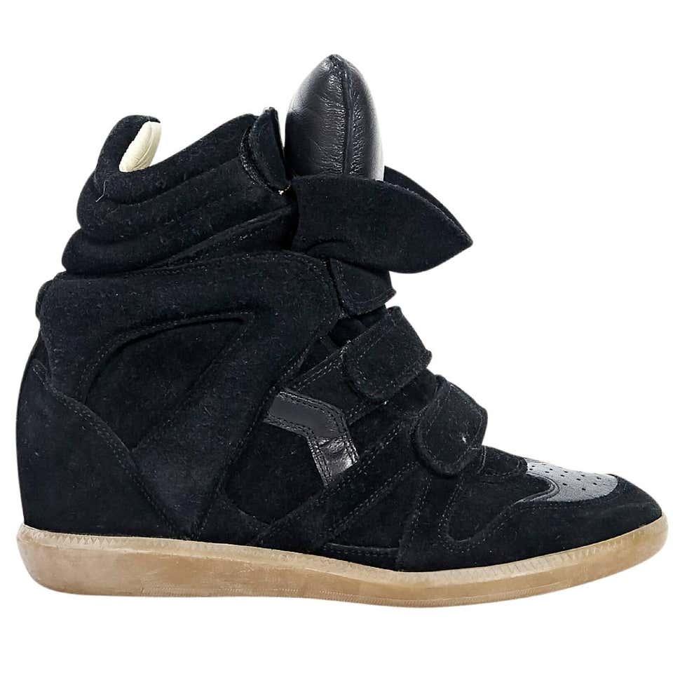 Black Isabel Marant Suede Wedge Sneakers For Sale at 1stdibs