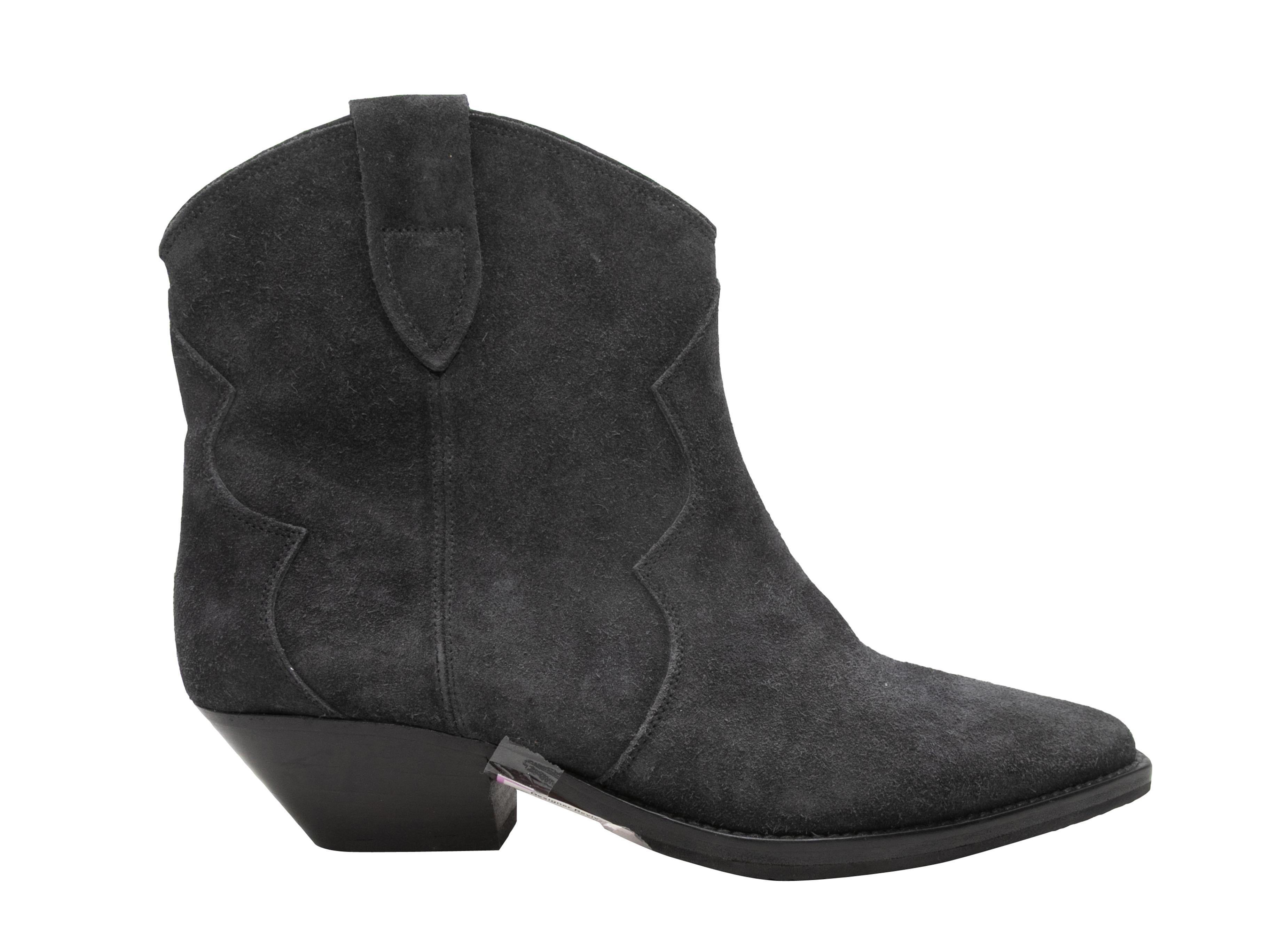 Black Isabel Marant Suede Western Ankle Boots Size 40 For Sale