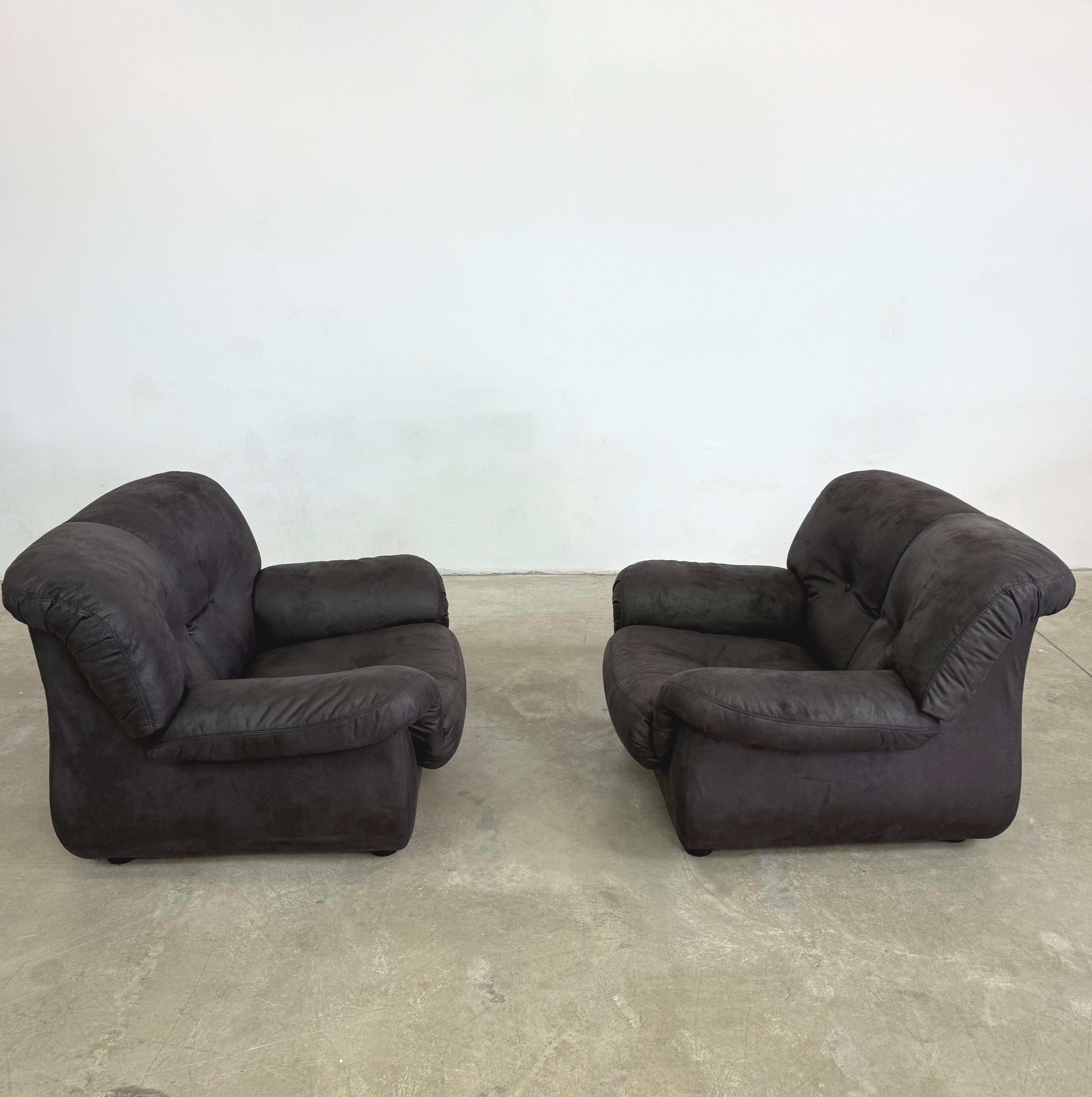 Sillones italianos negros de Pellerossi - Pareja en Bueno estado para la venta en Bridgeport, CT