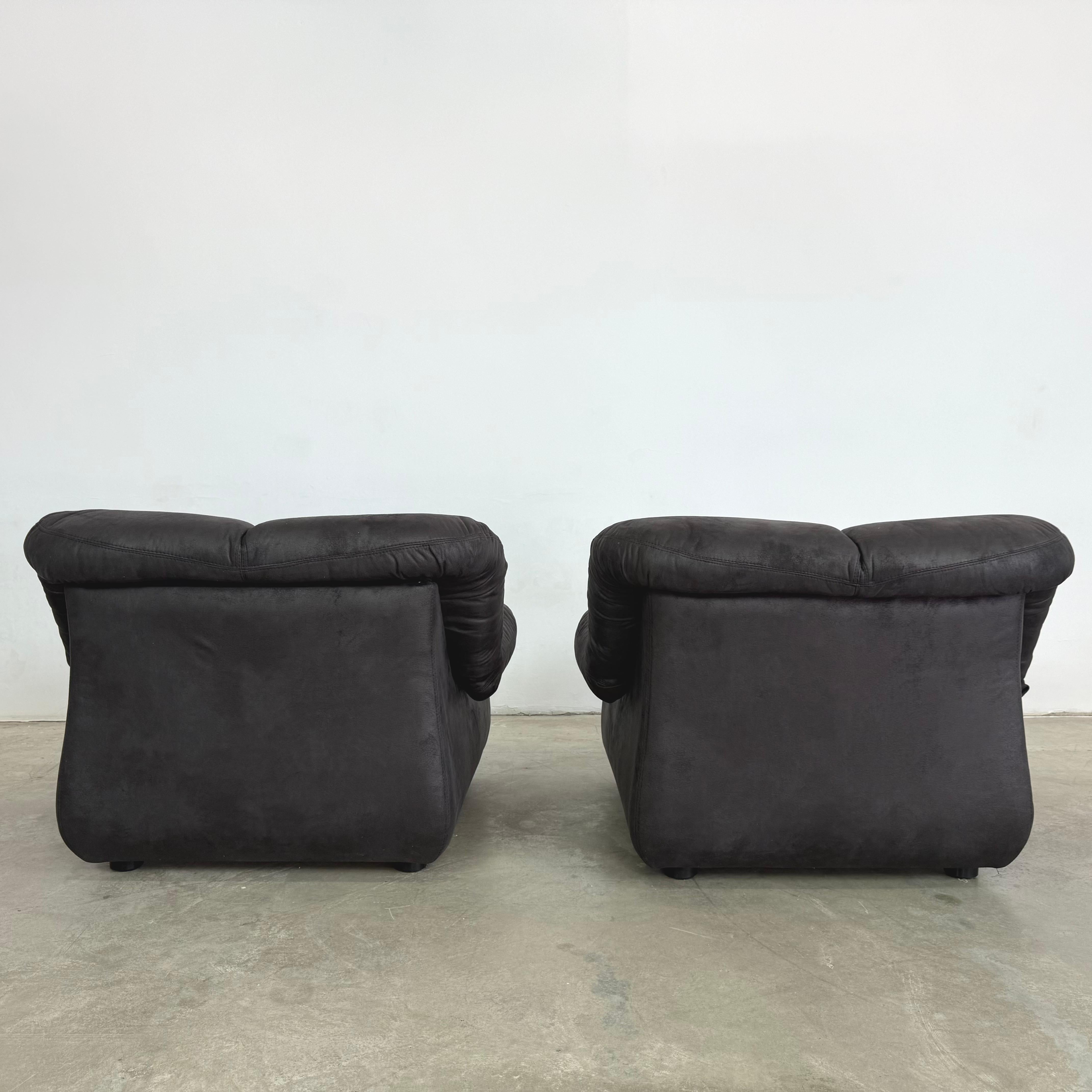 Sillones italianos negros de Pellerossi - Pareja en venta 1