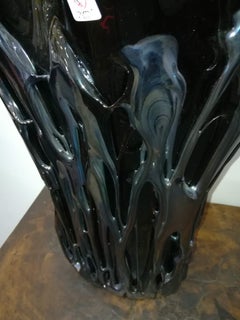 Black Italian Blown Glass Vase