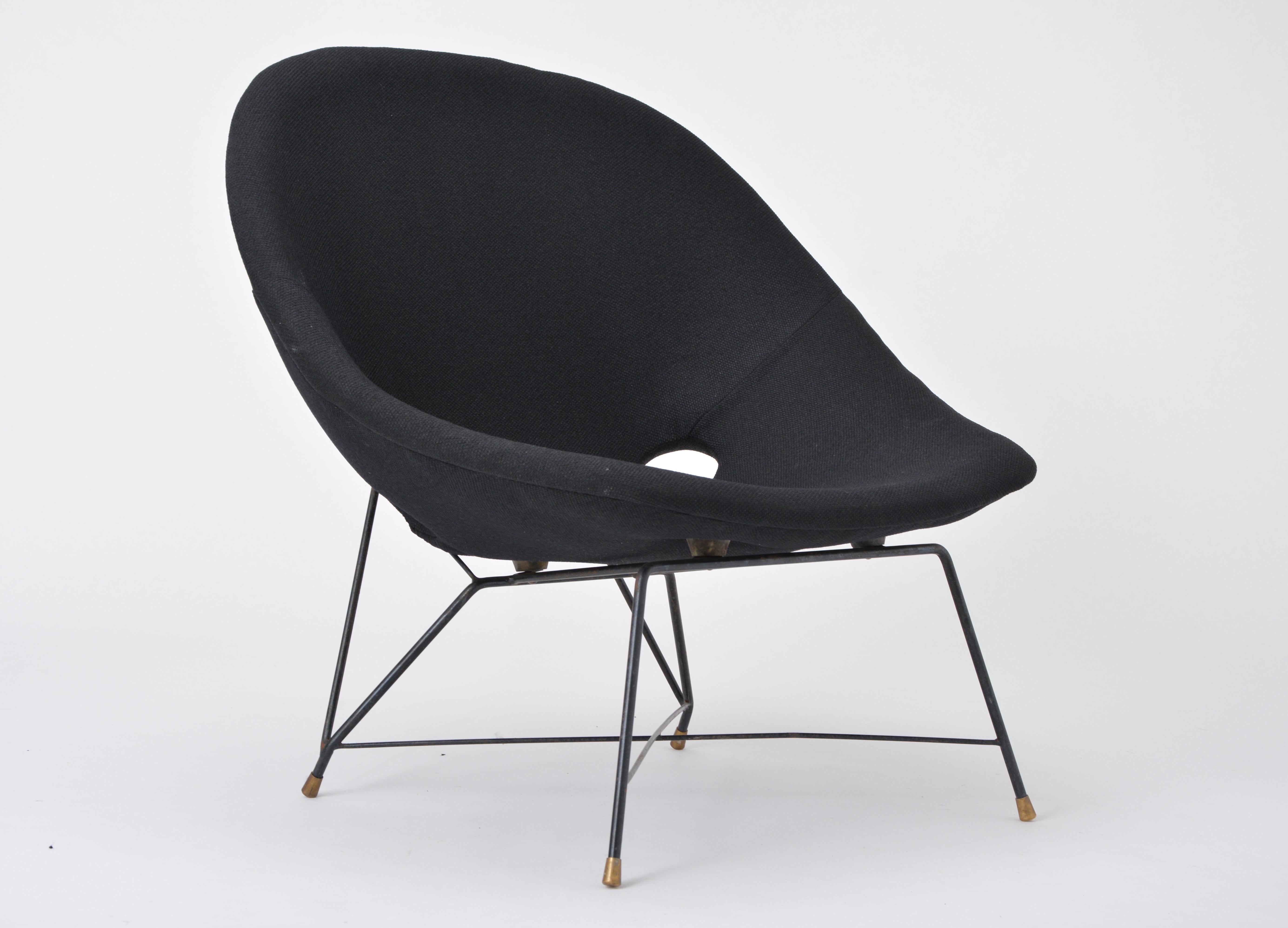 Black Italian Mid-Century Modern Cosmos chair by Augusto Bozzi for Saporiti 5