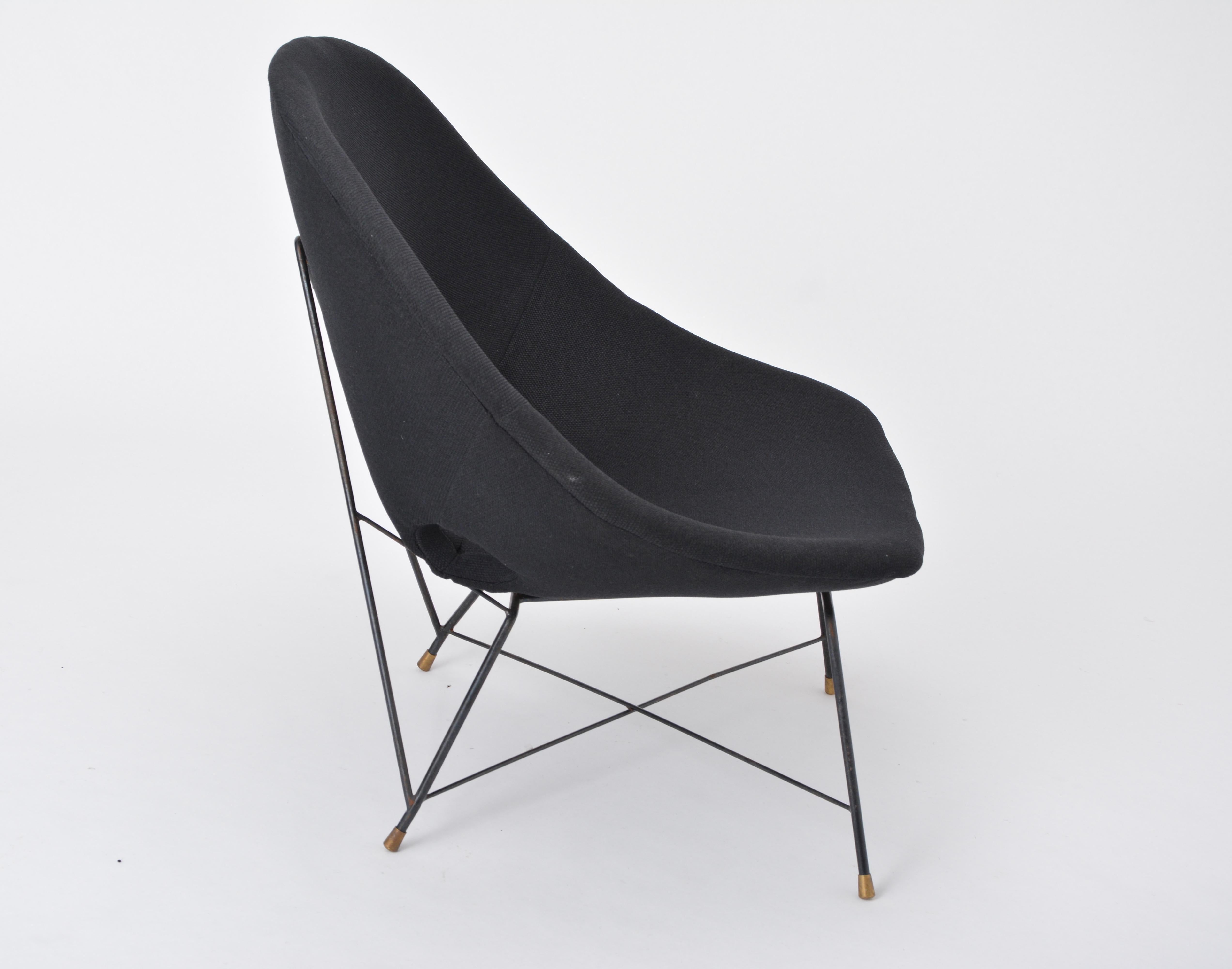 Black Italian Mid-Century Modern Cosmos chair by Augusto Bozzi for Saporiti 6