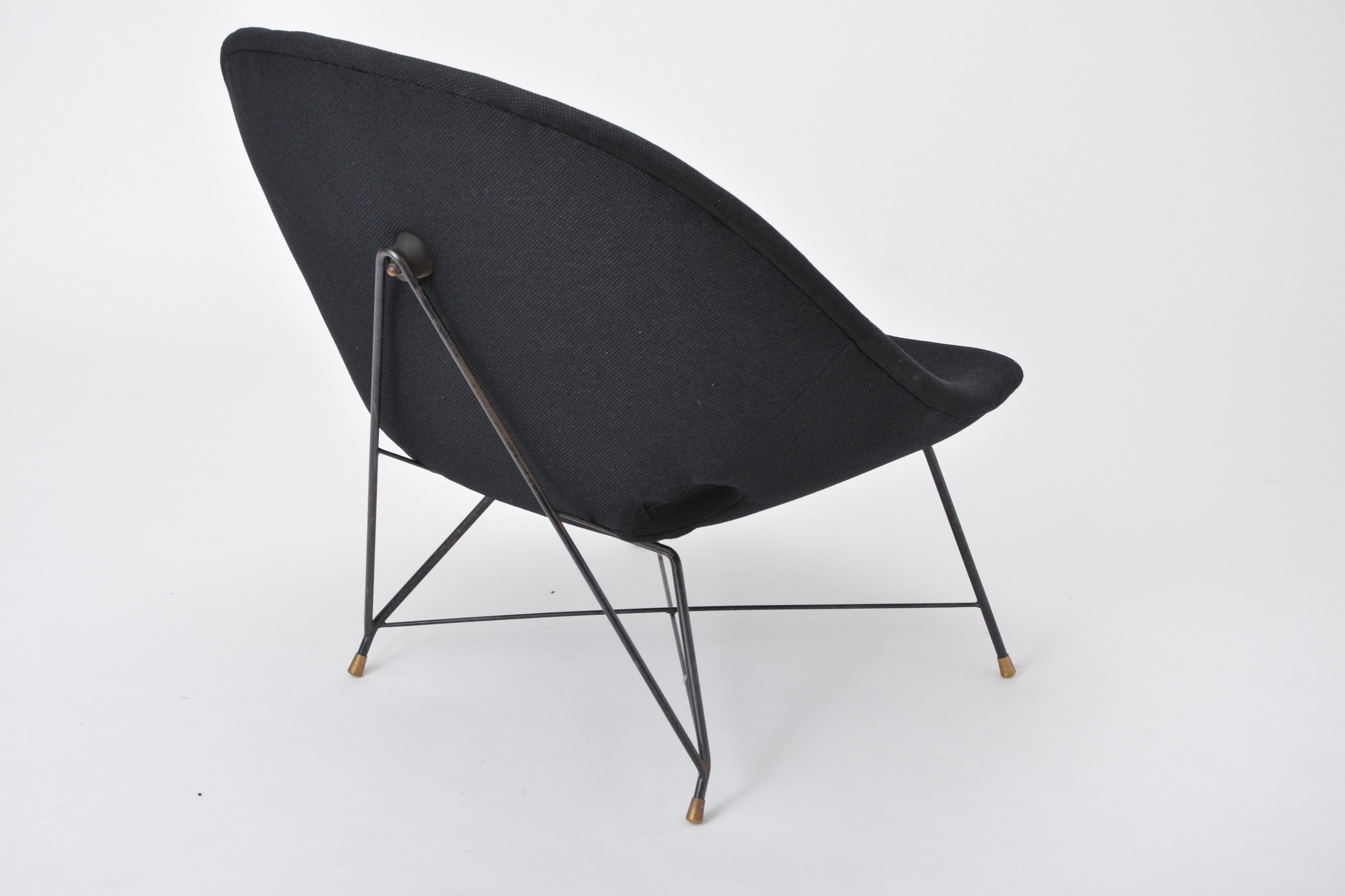 20th Century Black Italian Mid-Century Modern Cosmos chair by Augusto Bozzi for Saporiti