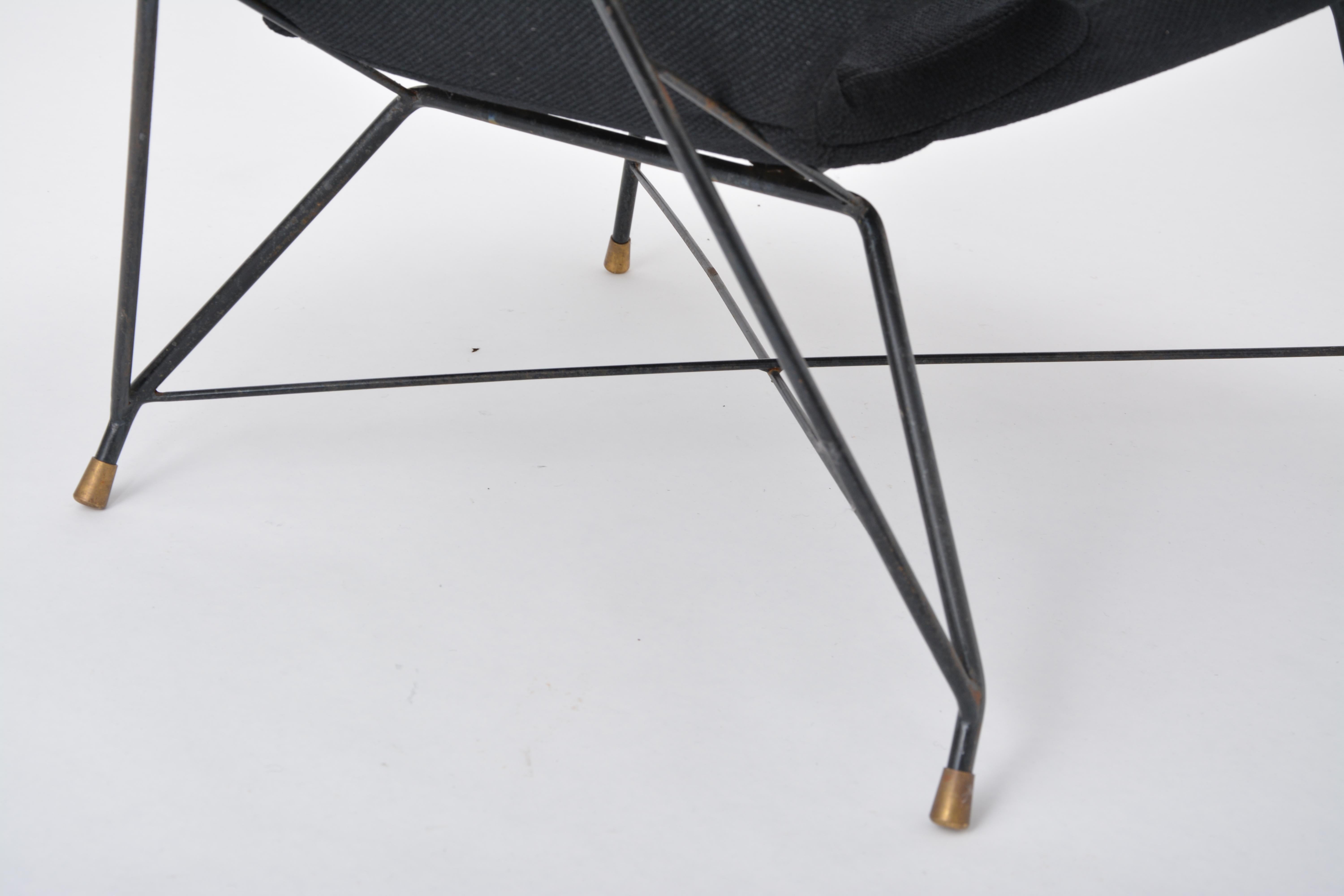 Black Italian Mid-Century Modern Cosmos chair by Augusto Bozzi for Saporiti 1