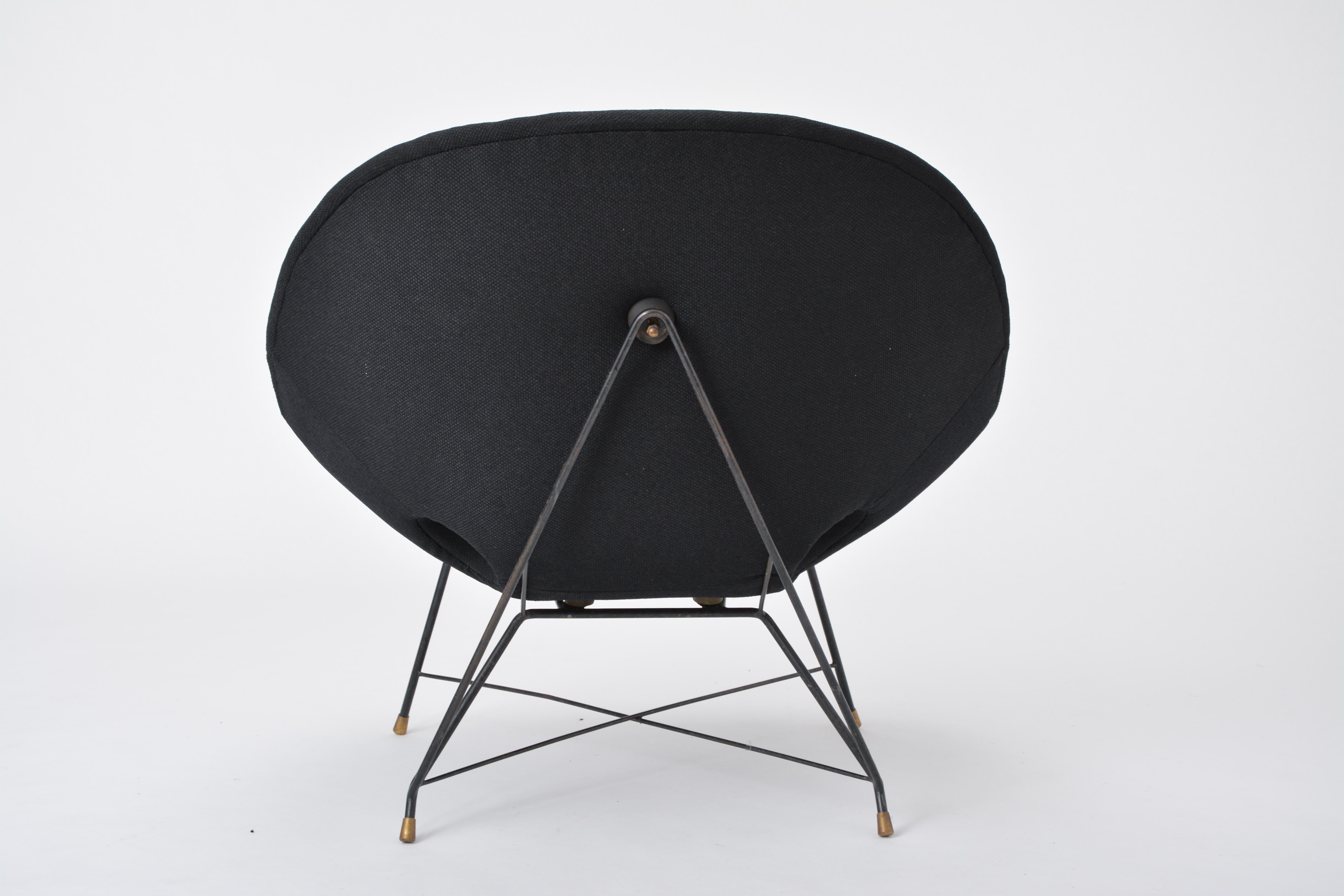 Black Italian Mid-Century Modern Cosmos chair by Augusto Bozzi for Saporiti 2