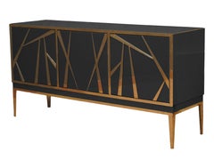 Black Italian Luxury Sideboard in Mid-Century Style Available