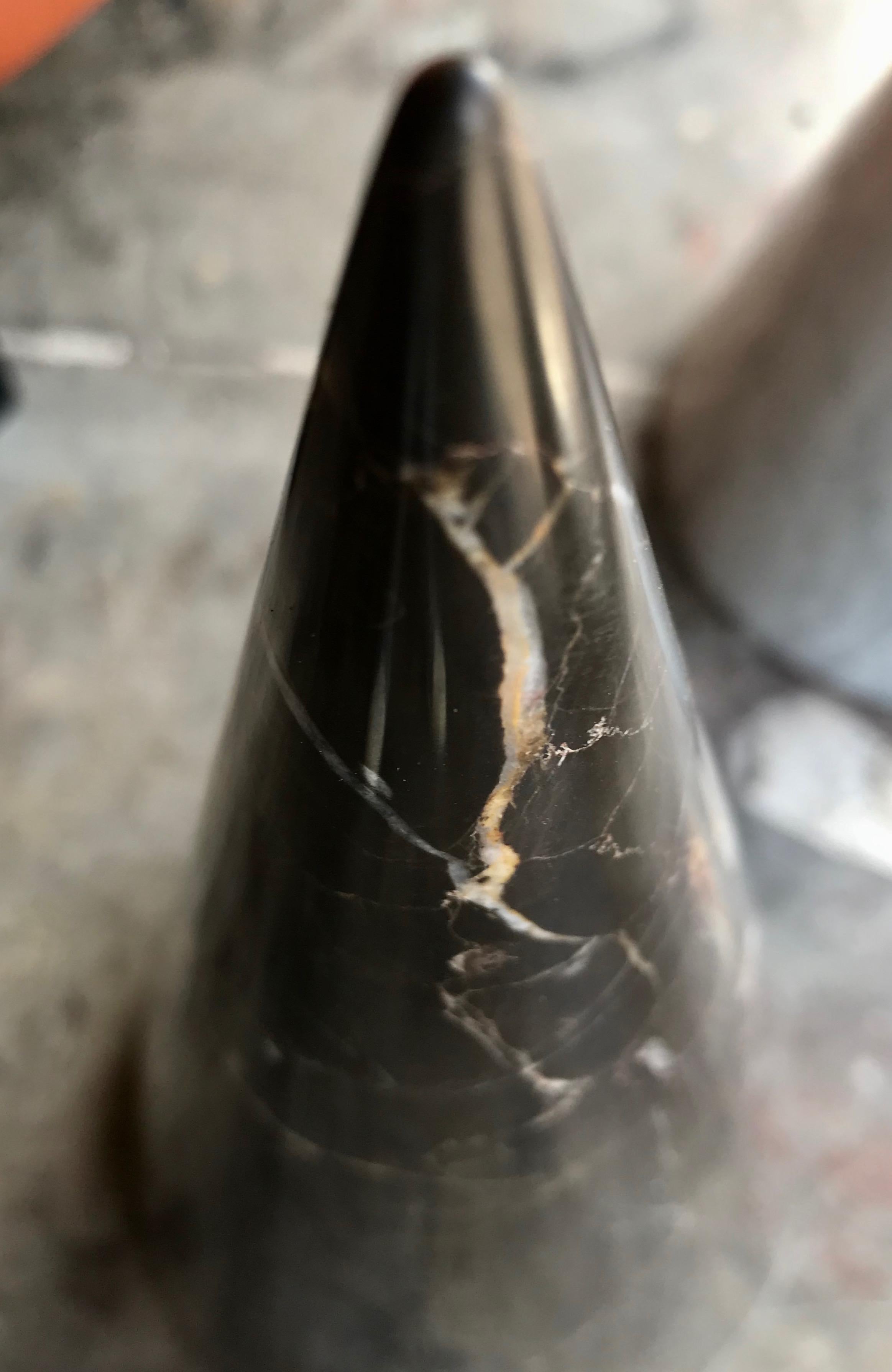 Black Italian Marble Sculptural Cone In New Condition In Los Angeles, CA