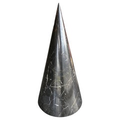 Black Italian Marble Sculptural Cone