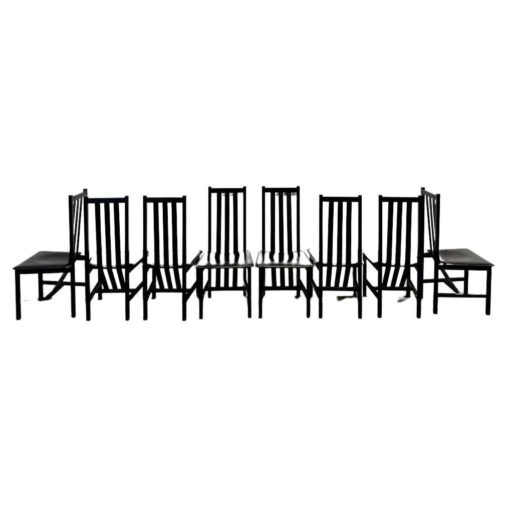 Black Italian Modern Dining Chairs by Pace Collection