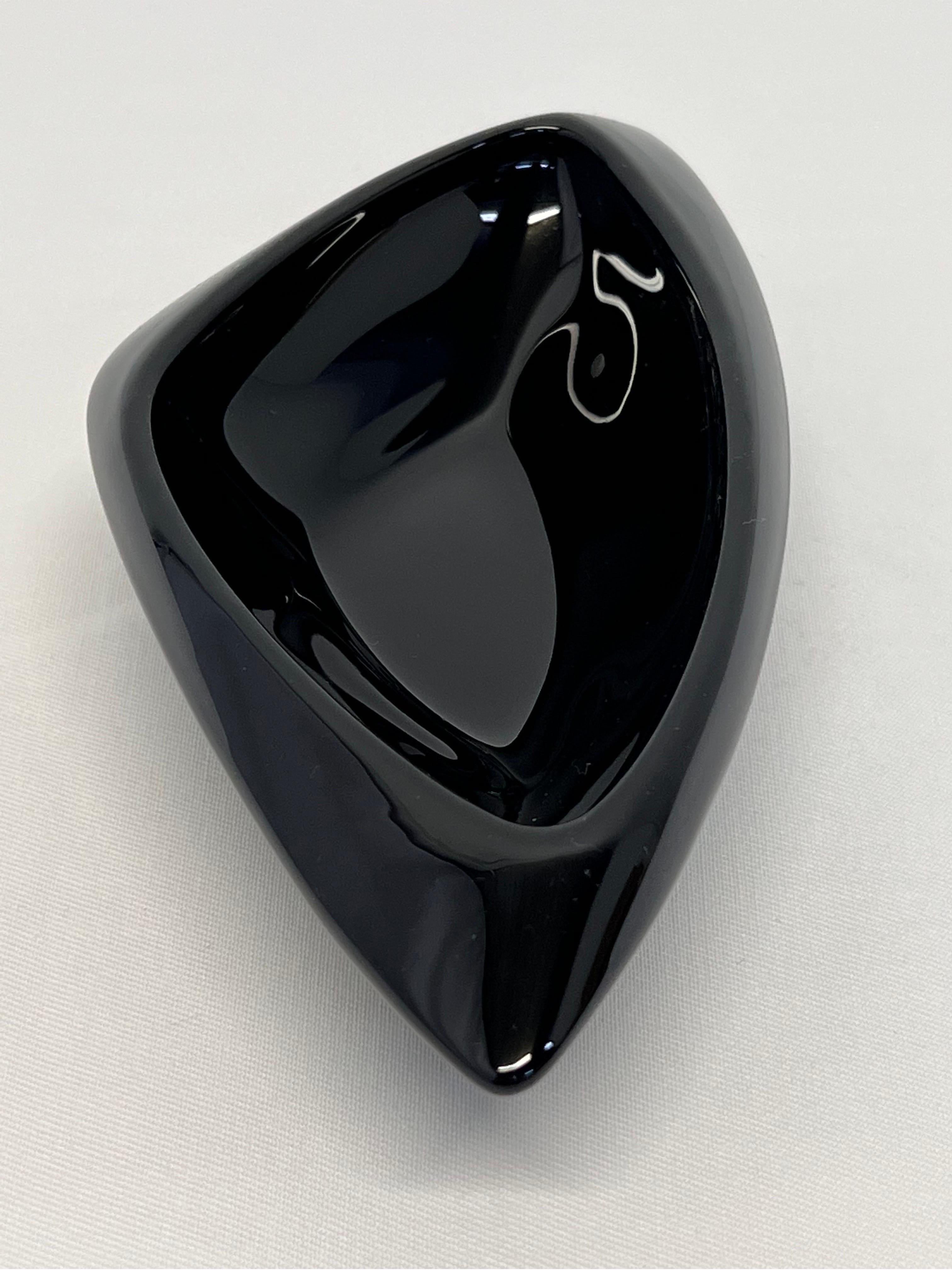 Black Italian Murano Glass Catchall or Tray 5