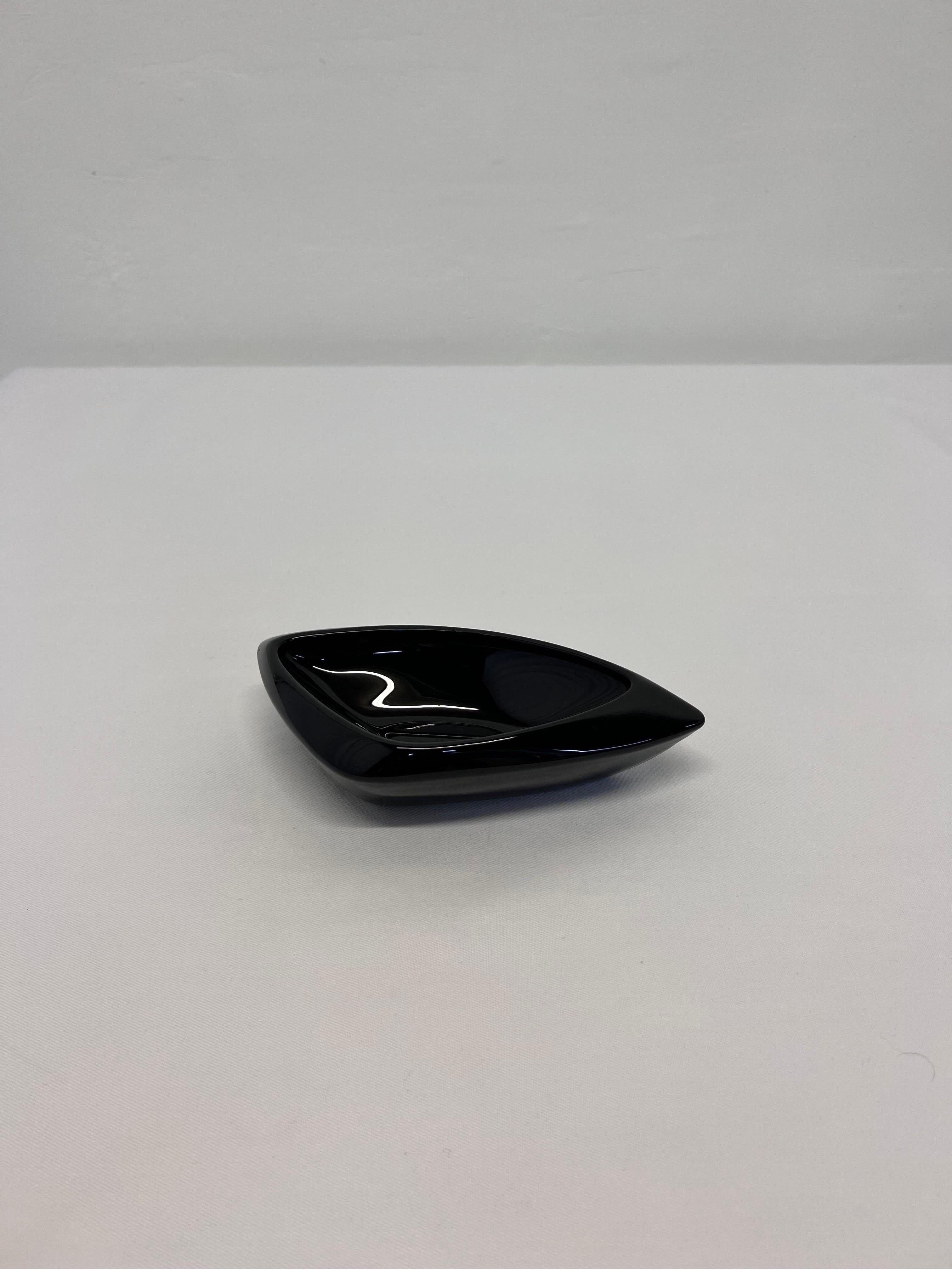 Black Italian Murano Glass Catchall or Tray 8