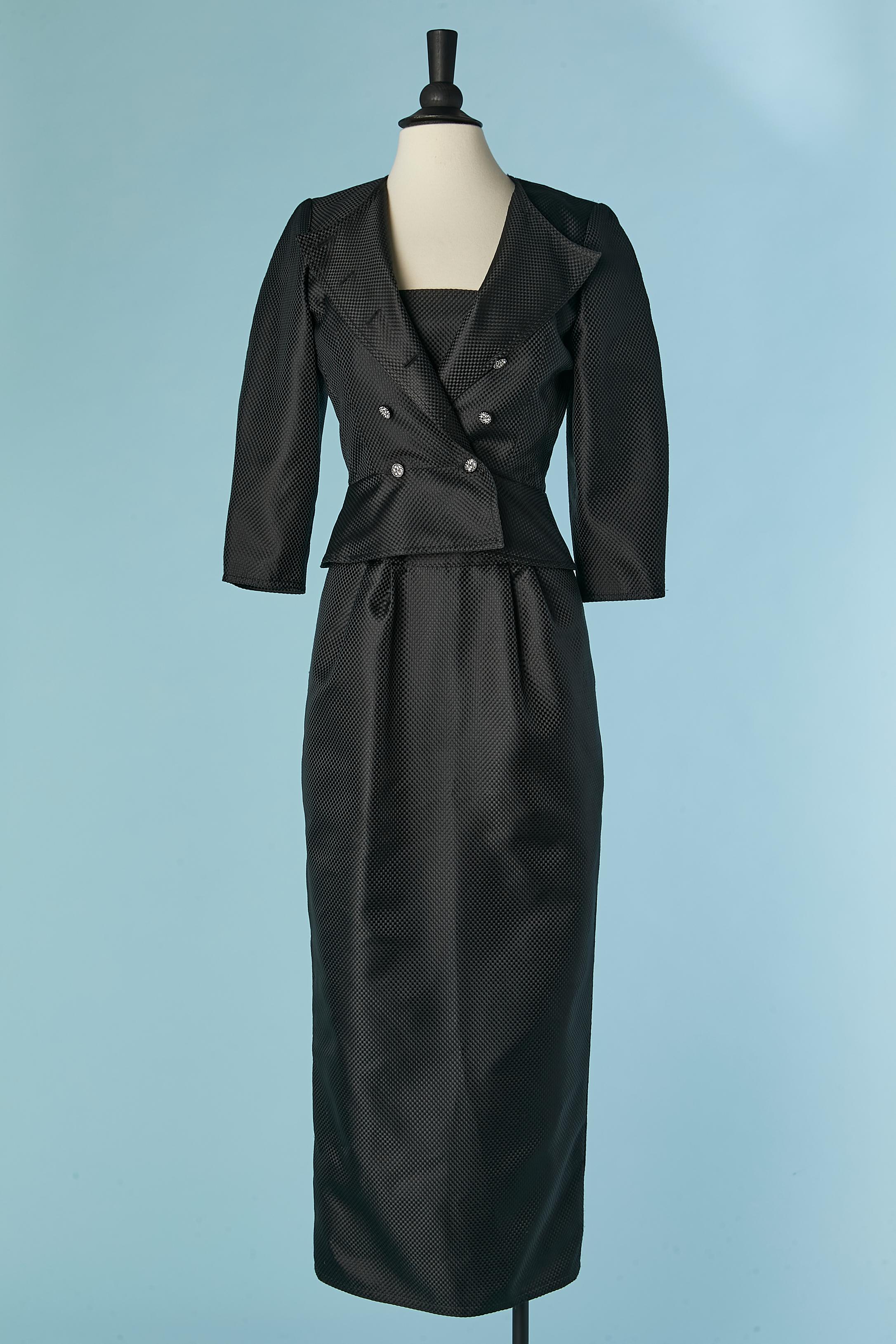Black jacket and dress ensemble with mini check pattern CHLOE For Sale 3