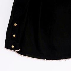 Black Jacket Pink Tweed Gold Sequin Military Large One of a kind J Dauphin